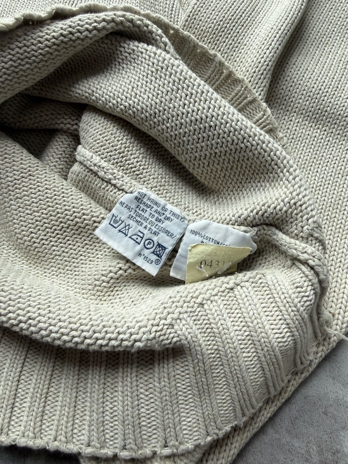 Polo Ralph Lauren Polo Ralph Lauren Cream Cotton Knit Sweater Size US XL / EU 56 / 4 - 3 Thumbnail