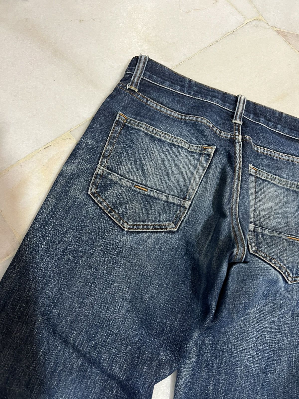 If Six Was Nine × Le Grande Bleu (L.G.B.) 🌈Vintage Back Number Kaihara denim Distressed Jean Size US 29 - 13 Thumbnail