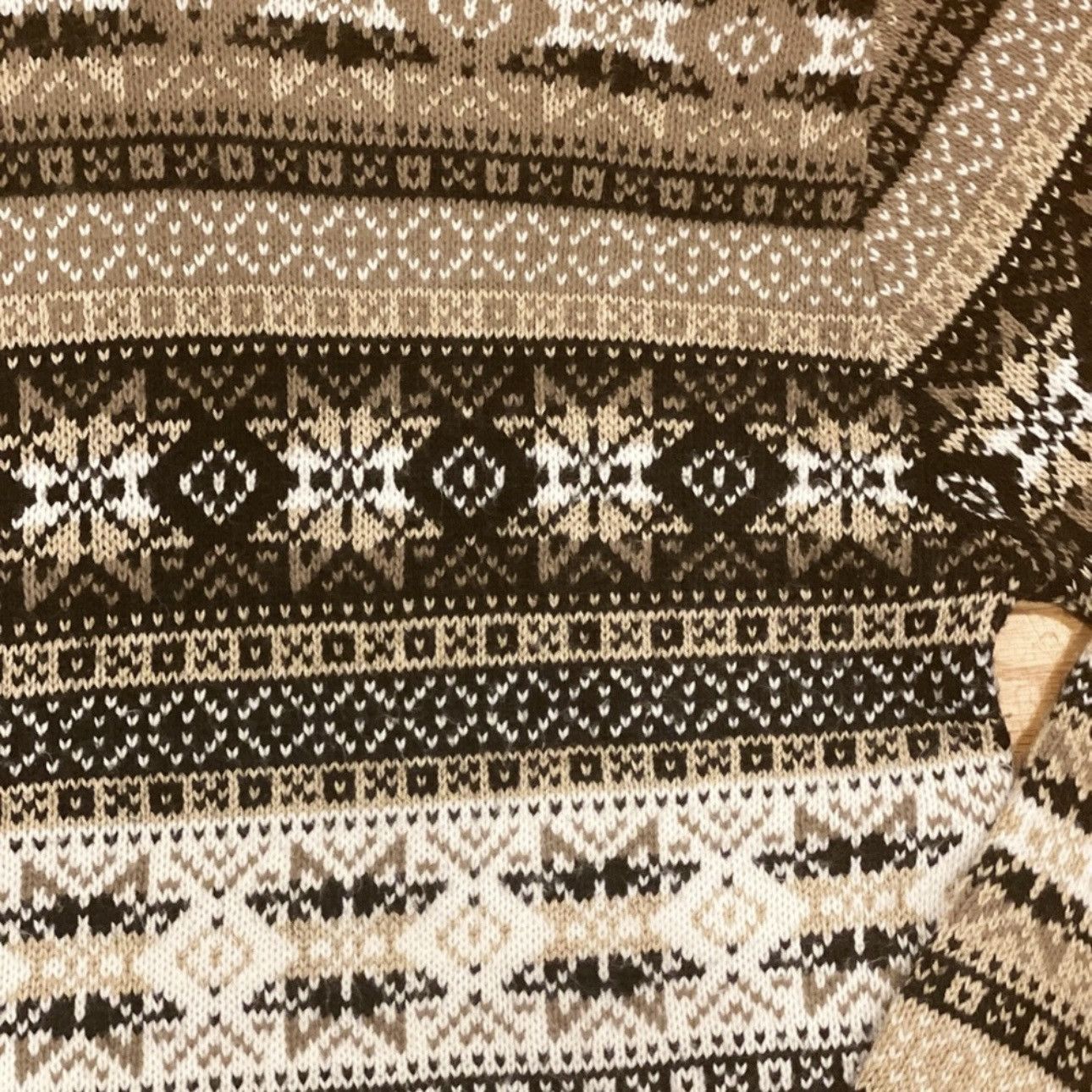 Vintage Vintage 90s Fair Isle Turtleneck Sweater Neutral M Ski Size M / US 6-8 / IT 42-44 - 5 Thumbnail