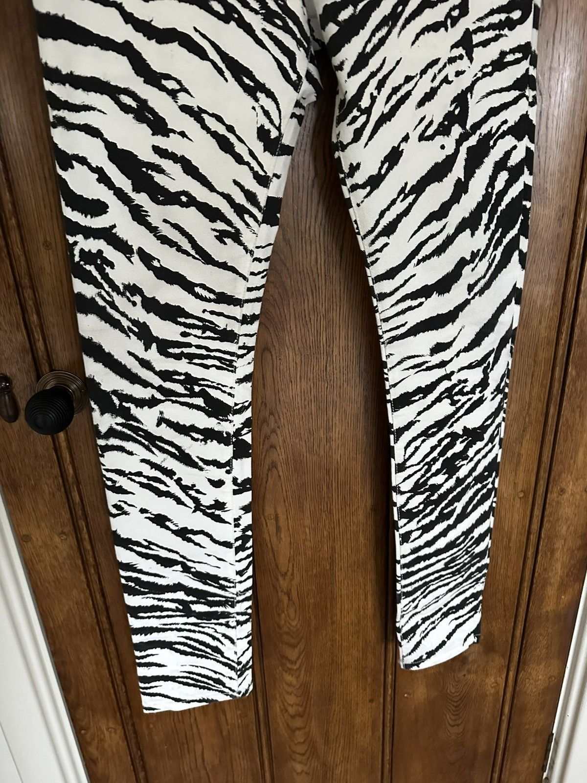 Saint Laurent Paris Grail SS14 Saint Laurent zebra denim jeans Hedi 31 D02 Size US 31 - 17 Thumbnail