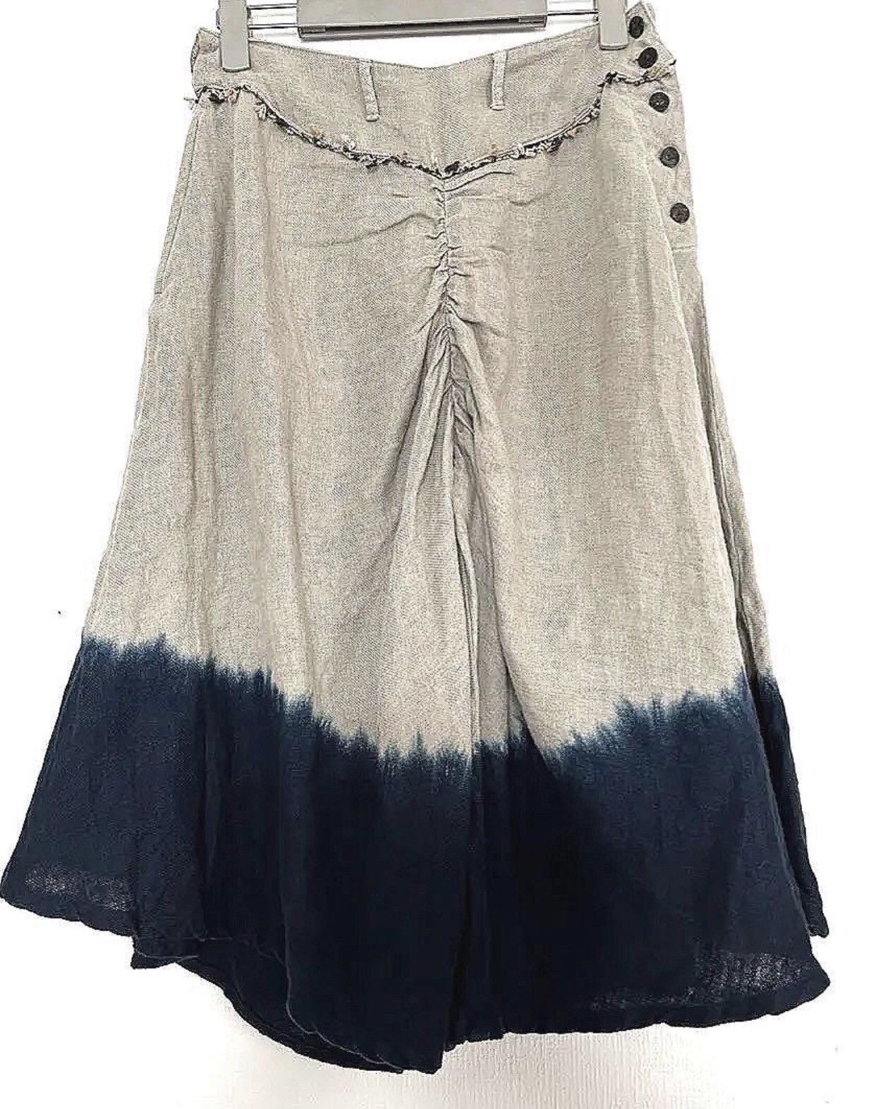Kapital Kapital Blue Dyeing Gradient Linen Wide Leg Pants Skirt Size 25" / US 0 / IT 36 - 4 Thumbnail