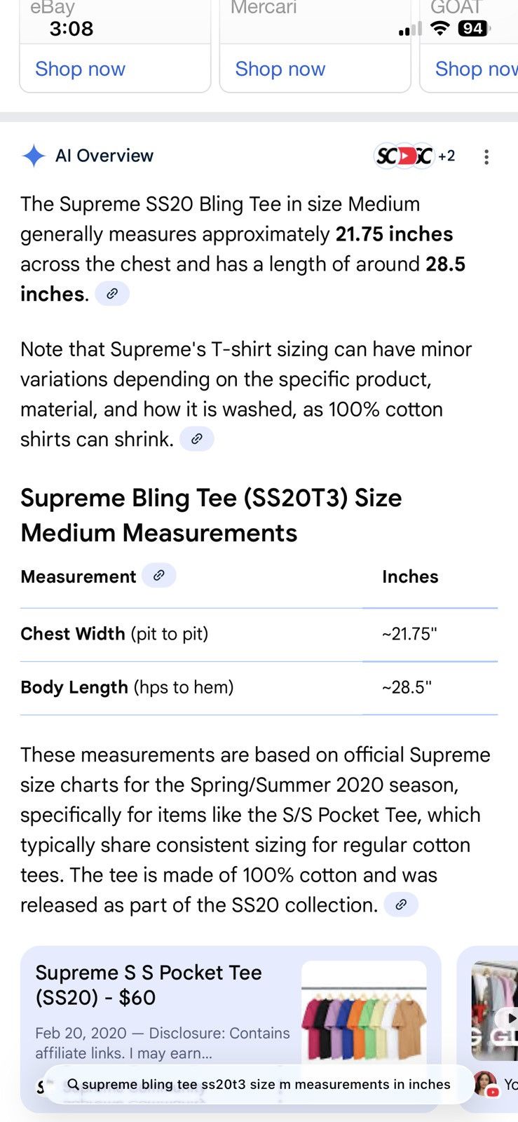 Supreme Supreme Bling Tee Heather Gray Size M Size US M / EU 48-50 / 2 - 4 Thumbnail