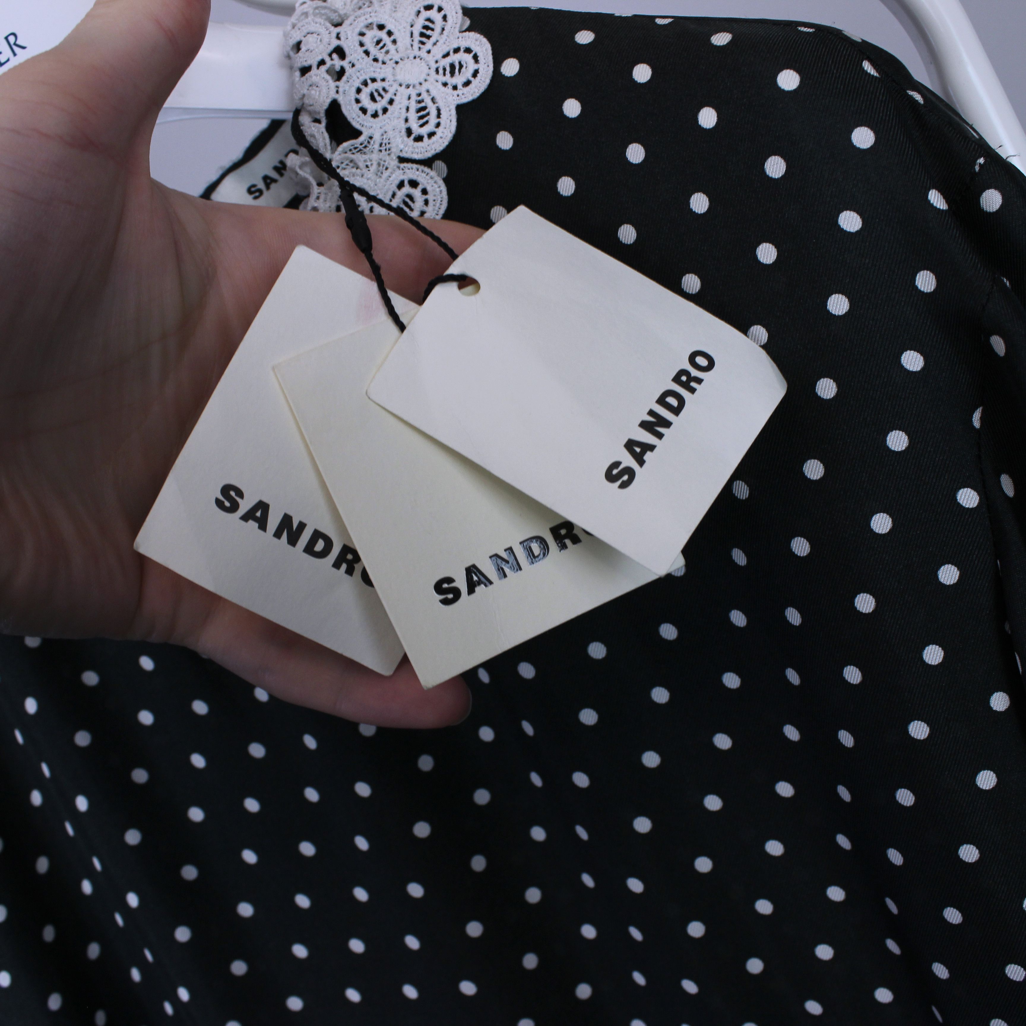 Sandro SANDRO Lace trim and polka-dot mini dress SIZE FR 36 Size XS / US 0-2 / IT 36-38 - 19 Thumbnail