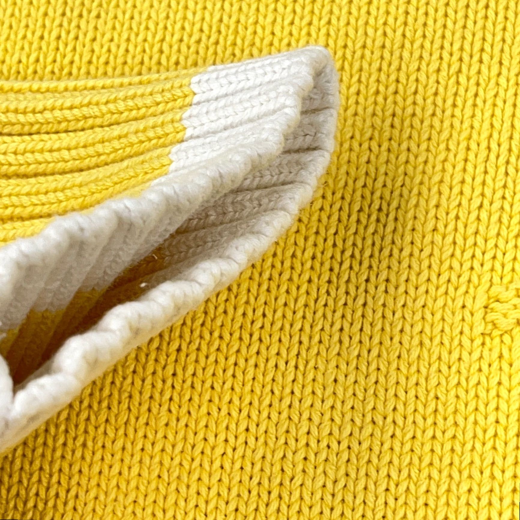 Tommy Hilfiger VINTAGE Tommy Hilfiger Sweater Shirt Women Large Yellow Chunky Knit H Logo Ribbed Mock Ladies Size L / US 10 / IT 46 - 4 Thumbnail