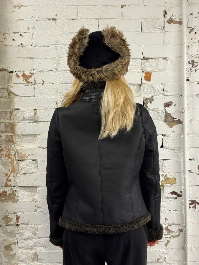 Marithe + Francois Girbaud 2000s Marithé + François Girbaud Asymmetrical Buttoned Leather Jacket Size M / US 6-8 / IT 42-44 - 4 Thumbnail