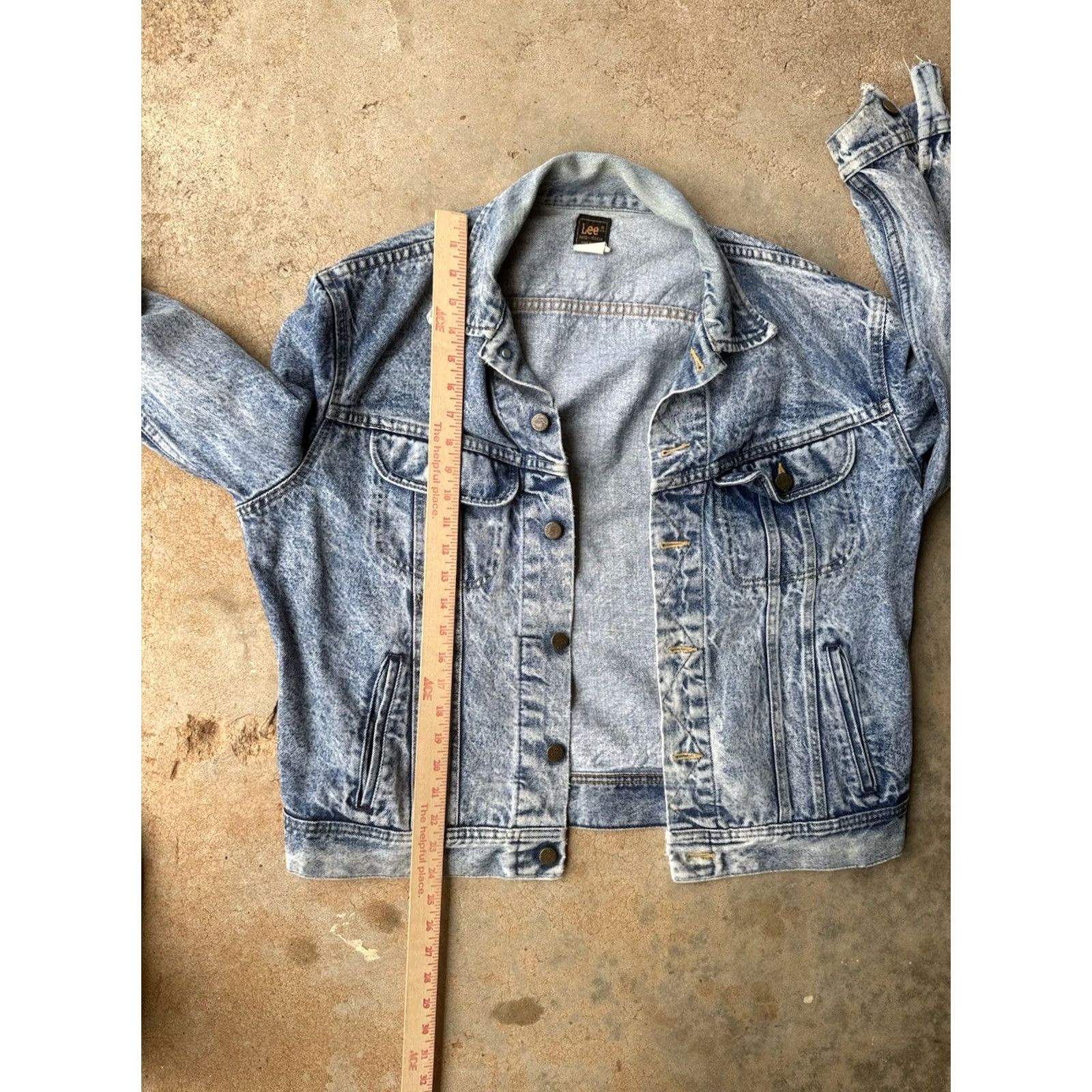 Lee VINTAGE Lee Denim Jacket Acid Wash Button Up USA Men's Large Jacket Coat Size US 33 - 8 Thumbnail