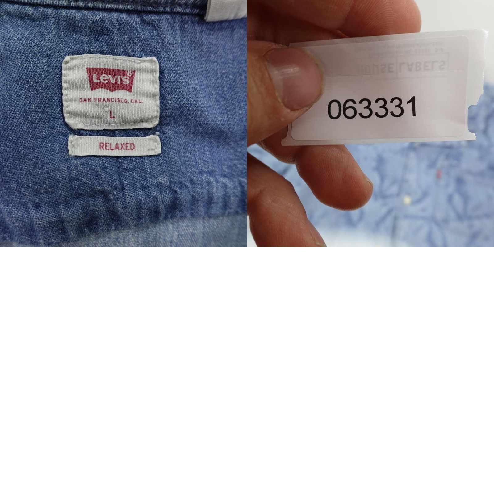 Levi's Levi's Button-Up Shirt Men Large Floral Chambray Blue White Short Sleeve Casual Travel Size US L / EU 52-54 / 3 - 8 Thumbnail