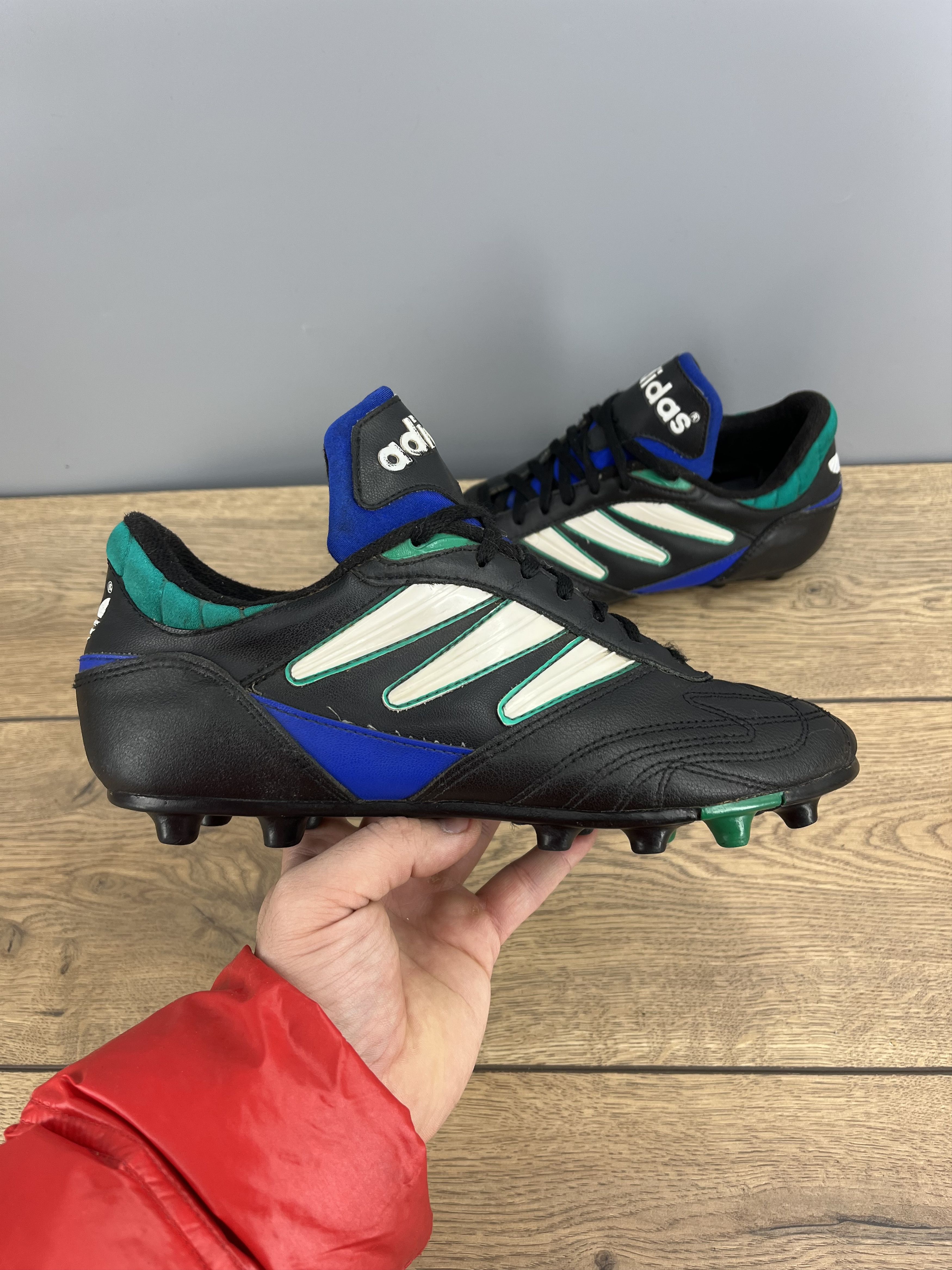 Adidas Vintage adidas Questra Soccer Cleats 1994 Black Blue Green Size US 8.5 / EU 41-42 - 2 Thumbnail