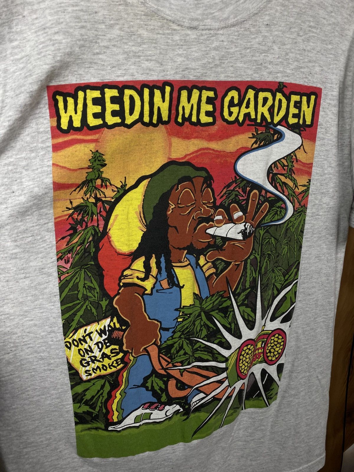 Other 🚭Vintage 90s T-Shirt Weedin Me Garden Bib Marley RastaTee🚭 Size US XL / EU 56 / 4 - 2 Thumbnail