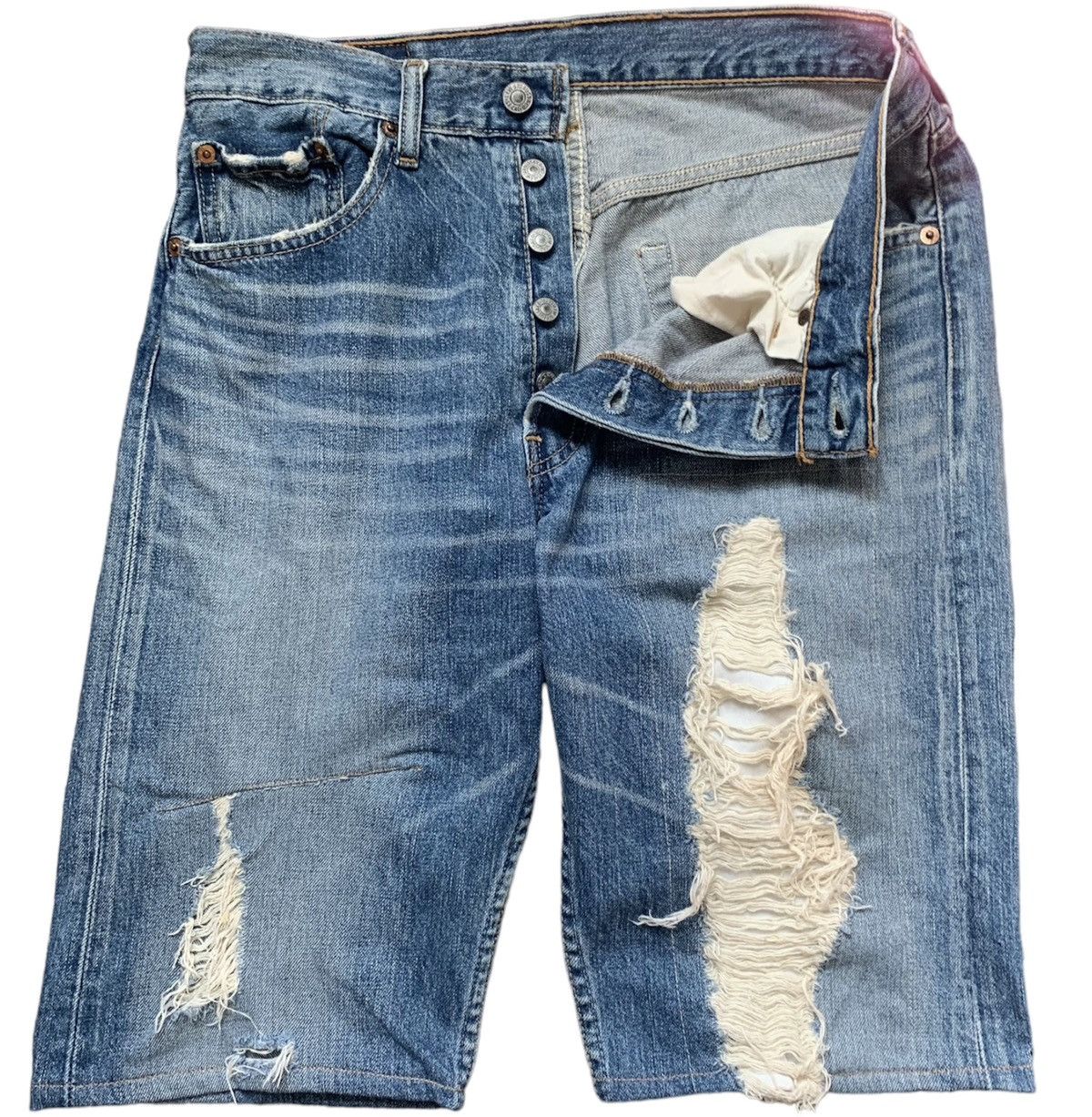 Levi's × Vintage vintage levis 501 jorts custom distress Size US 31 - 4 Thumbnail