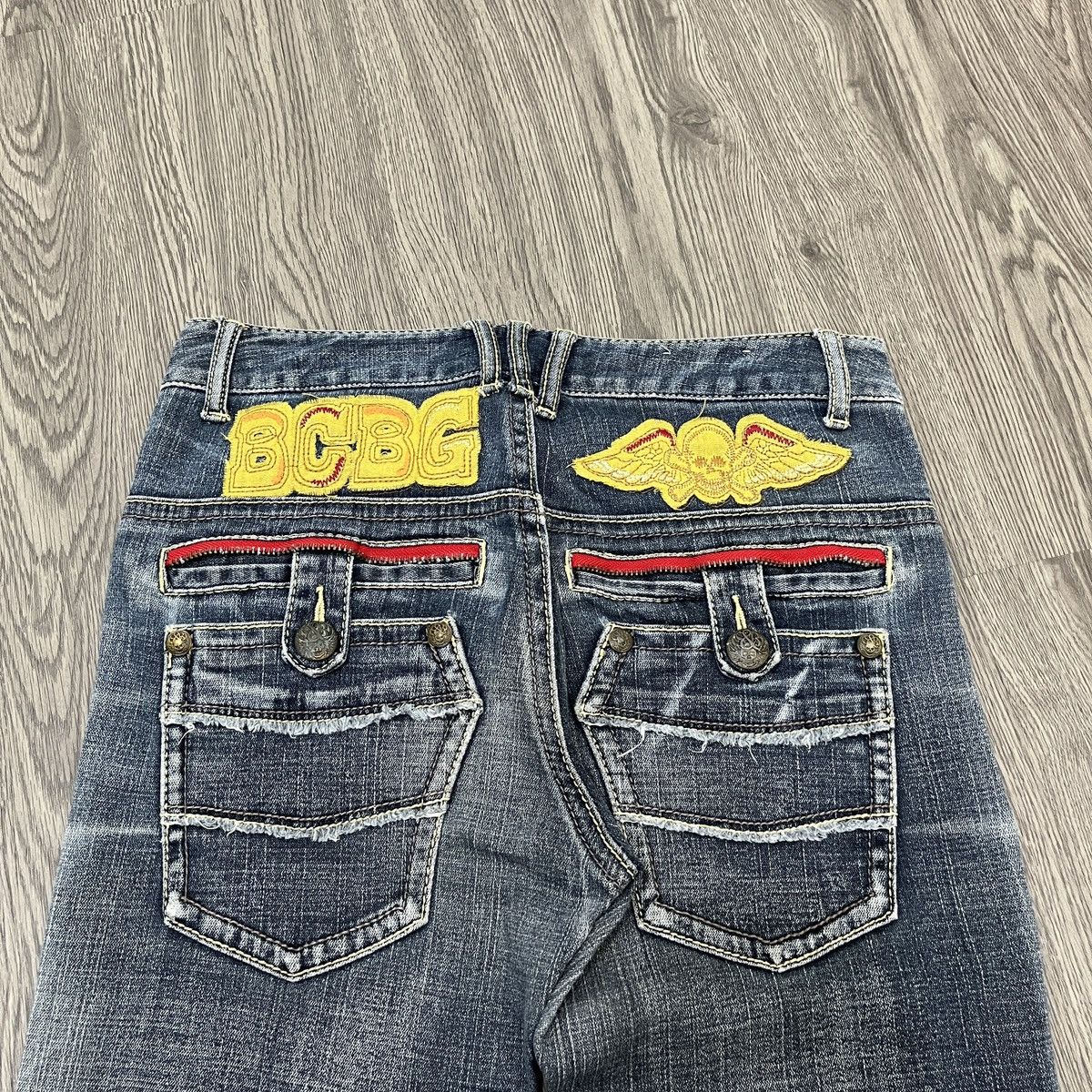 If Six Was Nine B.C.B.G - Flared Denim Fadding with Patch Skull Lgb Style Size US 26 / EU 42 - 11 Thumbnail
