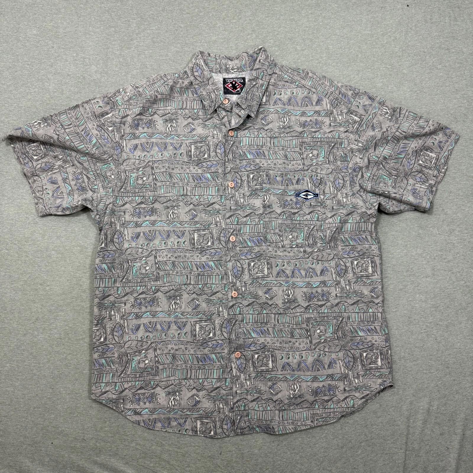 Gotcha GOTCHA Hawaiian Tribal Shirt Men's Large VTG 80s Surf Beach Size US L / EU 52-54 / 3 - 1 Thumbnail