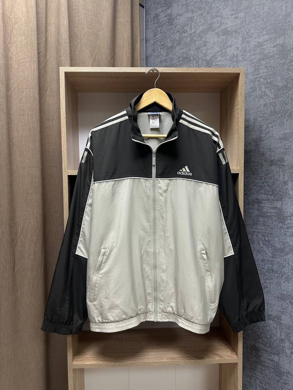 Adidas × Vintage Vintage Adidas Nylon Beige Full Zip Jacket Size US M / EU 48-50 / 2 - 3 Thumbnail