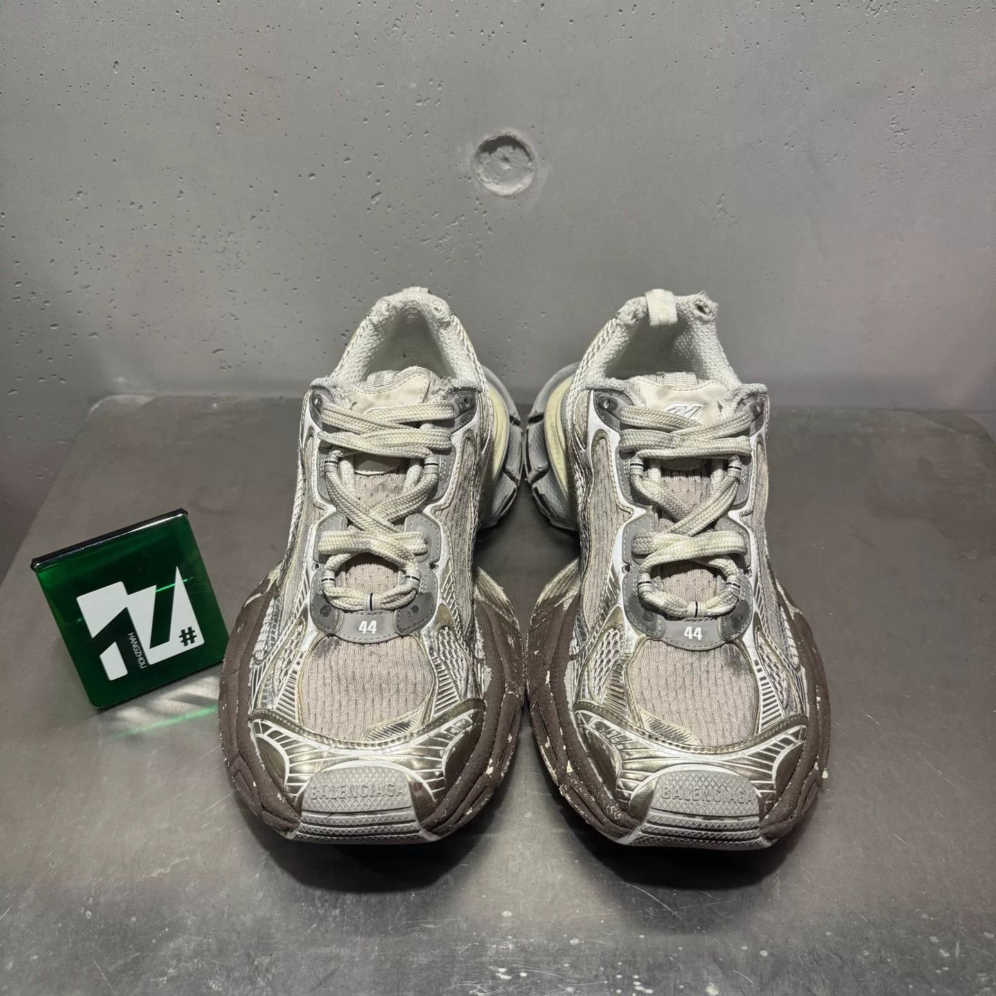 Balenciaga Balenciaga Distressed Silver Lowtop Sneakers XXXL Men Size US 10 / EU 43 - 1 Thumbnail