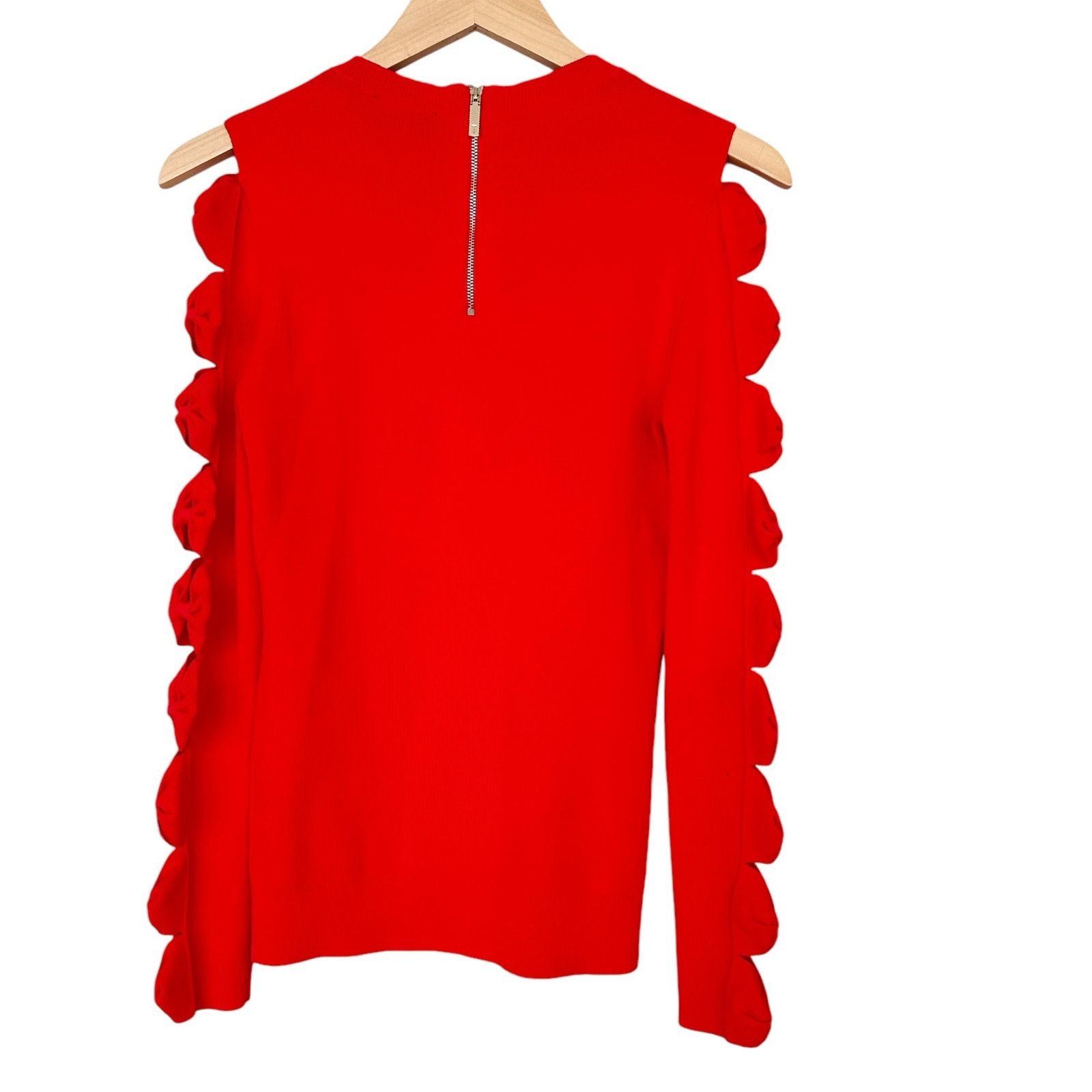 Ted Baker Ted Baker London Red Yonoh Long Sleeve Cut Out Blouse Sz 2 Size XS / US 0-2 / IT 36-38 - 5 Thumbnail