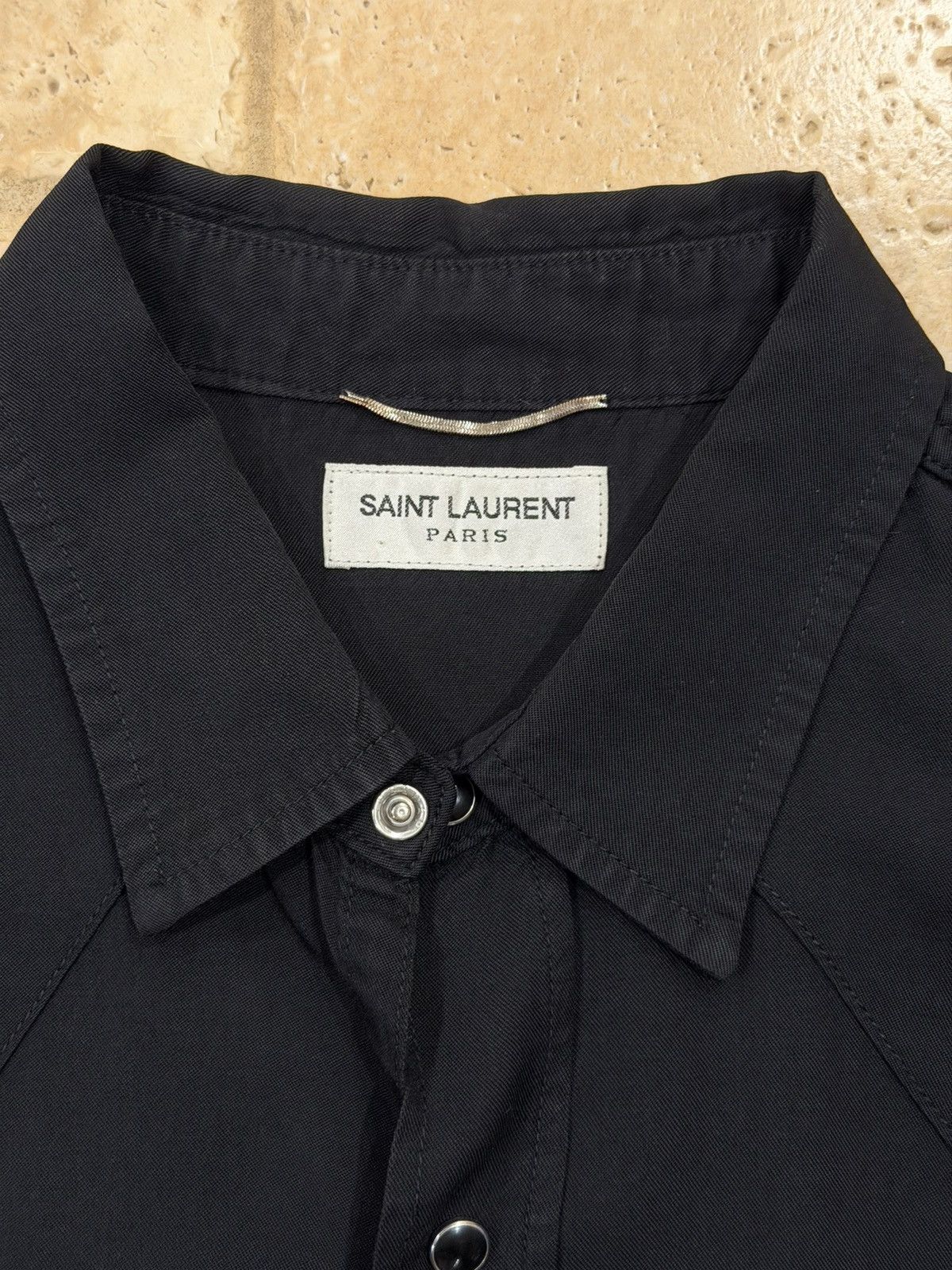 Saint Laurent Paris Saint Laurent x Hedi Western Black Button Up Shirt Size US XXL / EU 58 / 5 - 10 Thumbnail