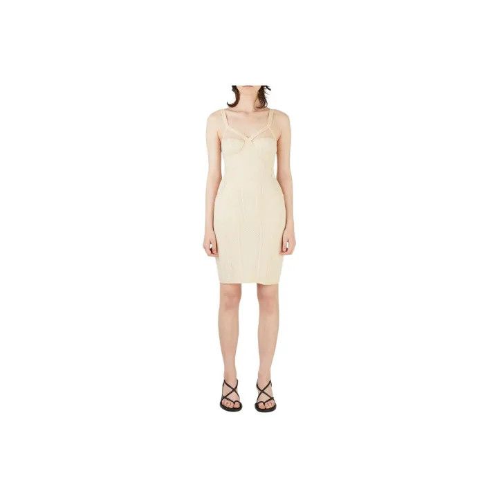Burberry Burberry Sleeveless Mid-Length Dress in Beige 0079 Size S / US 4 / IT 40 - 1 Thumbnail
