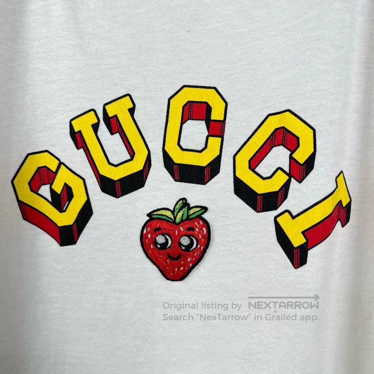 Gucci Gucci Embroidered Strawberry Letter Print Tee. Size XL / US 12-14 / IT 48-50 - 5 Thumbnail