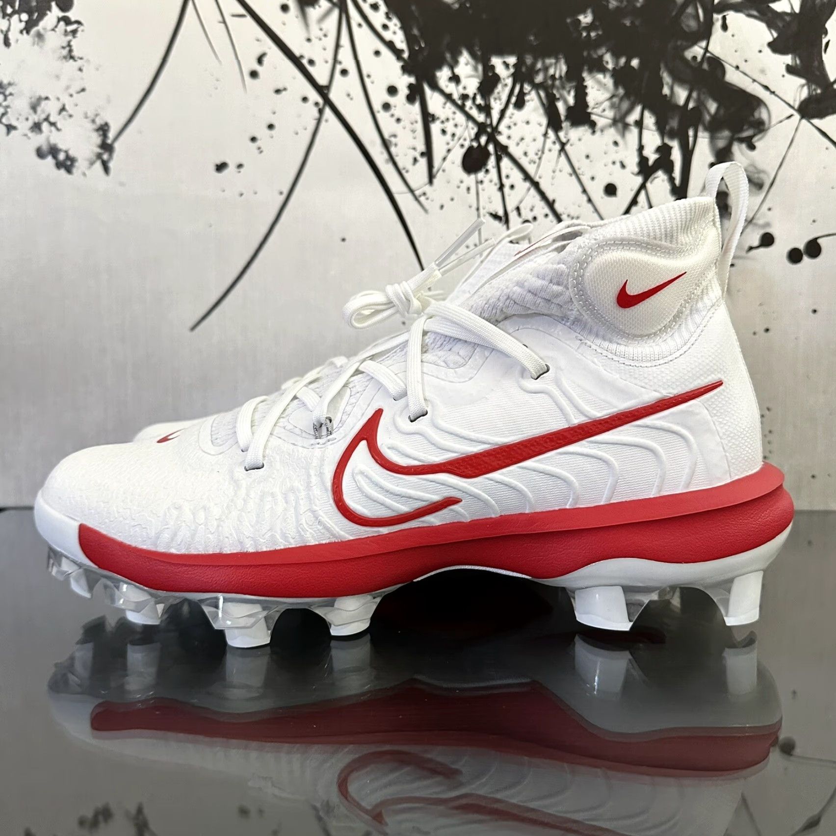 Nike Nike Alpha Huarache NXT Baseball Cleats Mens 14 White Red DJ6519 001 - Nike Alpha Huarache Cleats Men's 14 White Red Size US 14 / EU 47 - 3 Thumbnail