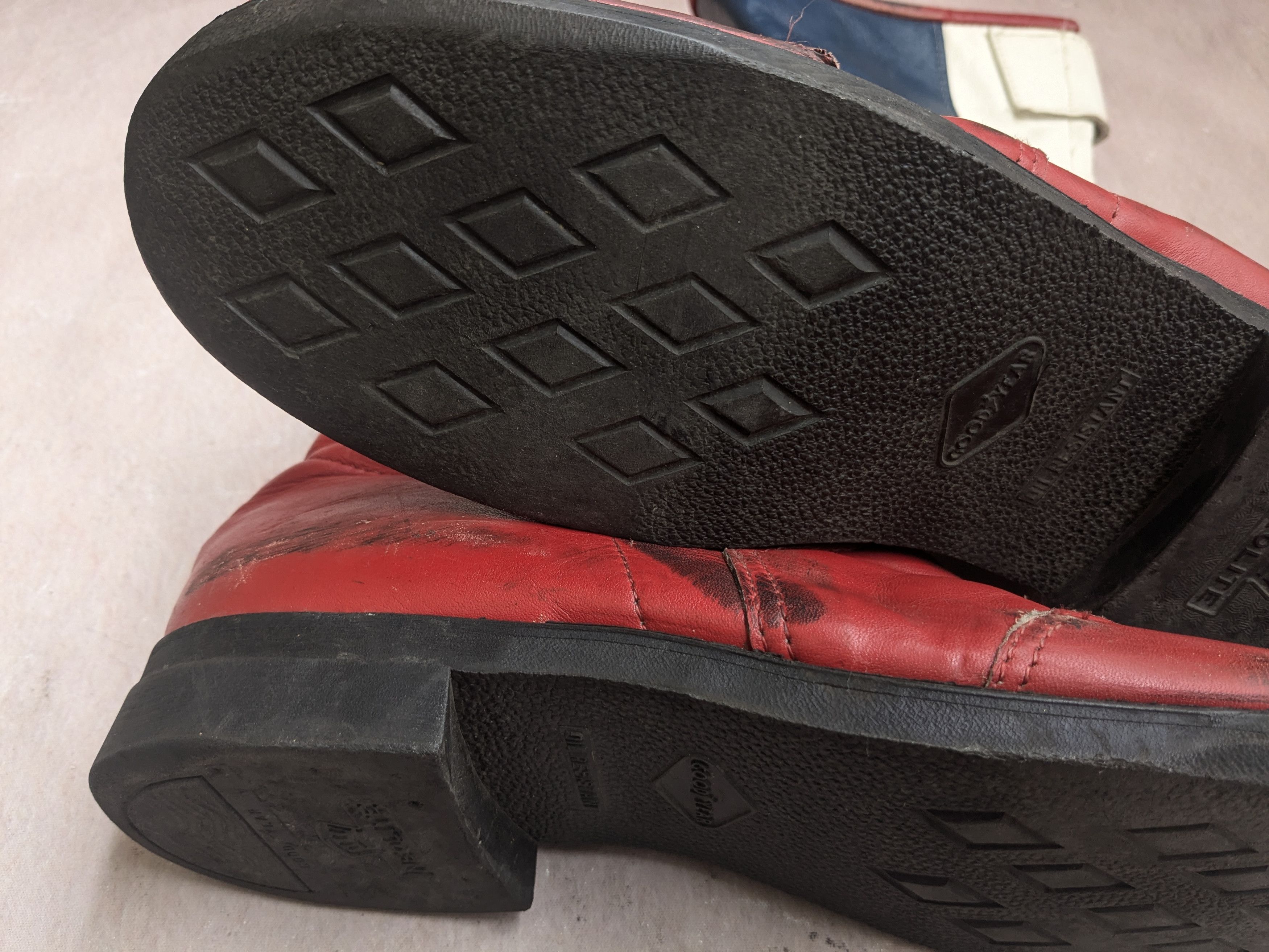 Genuine Leather Vintage Motorcycle Biker Boots Red Blue White 8.5 Leather Size US 8.5 / EU 41-42 - 13 Thumbnail