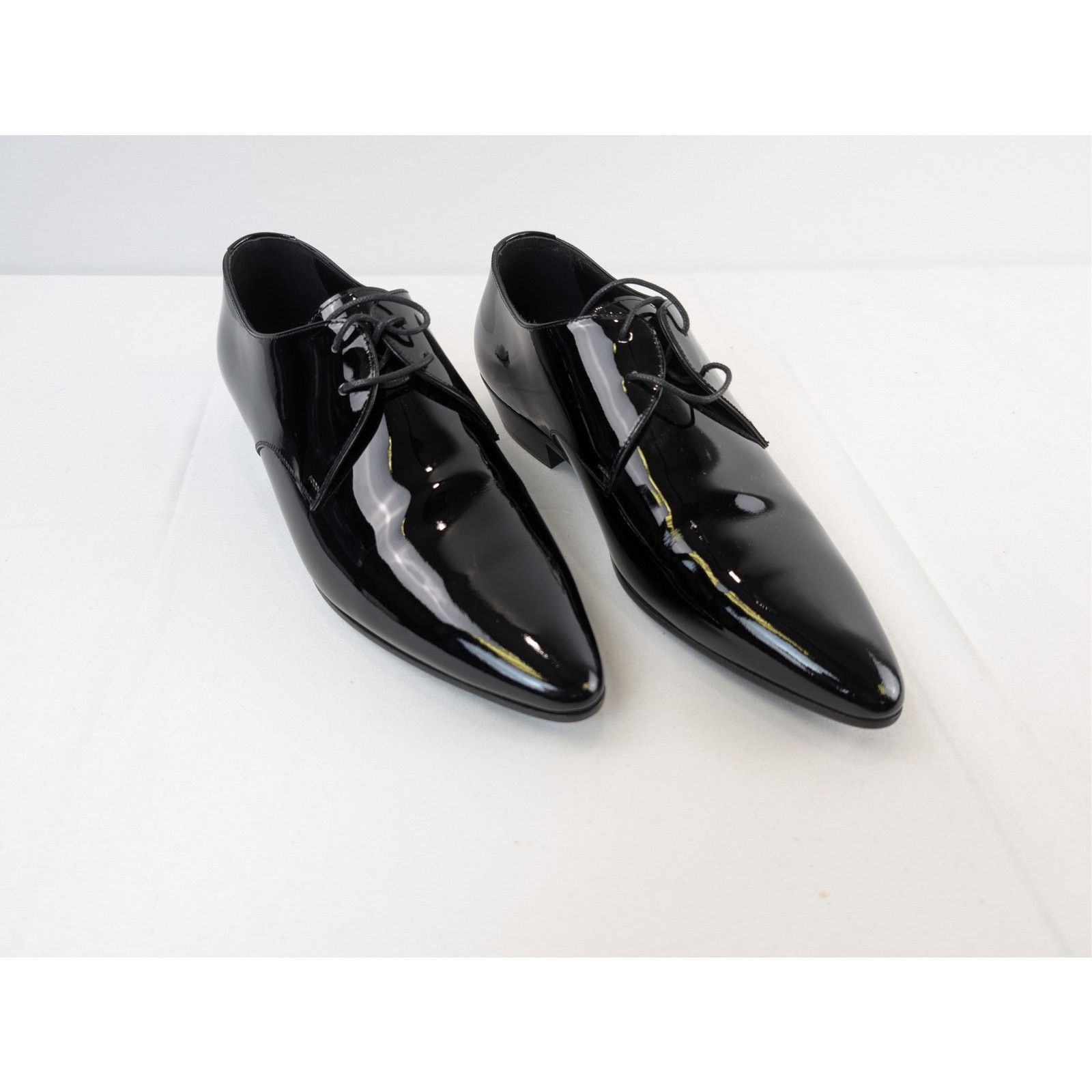 Saint Laurent Paris o1rshd Leather Lace Ups Shoe boots in Black Size US 7 / EU 40 - 6 Thumbnail