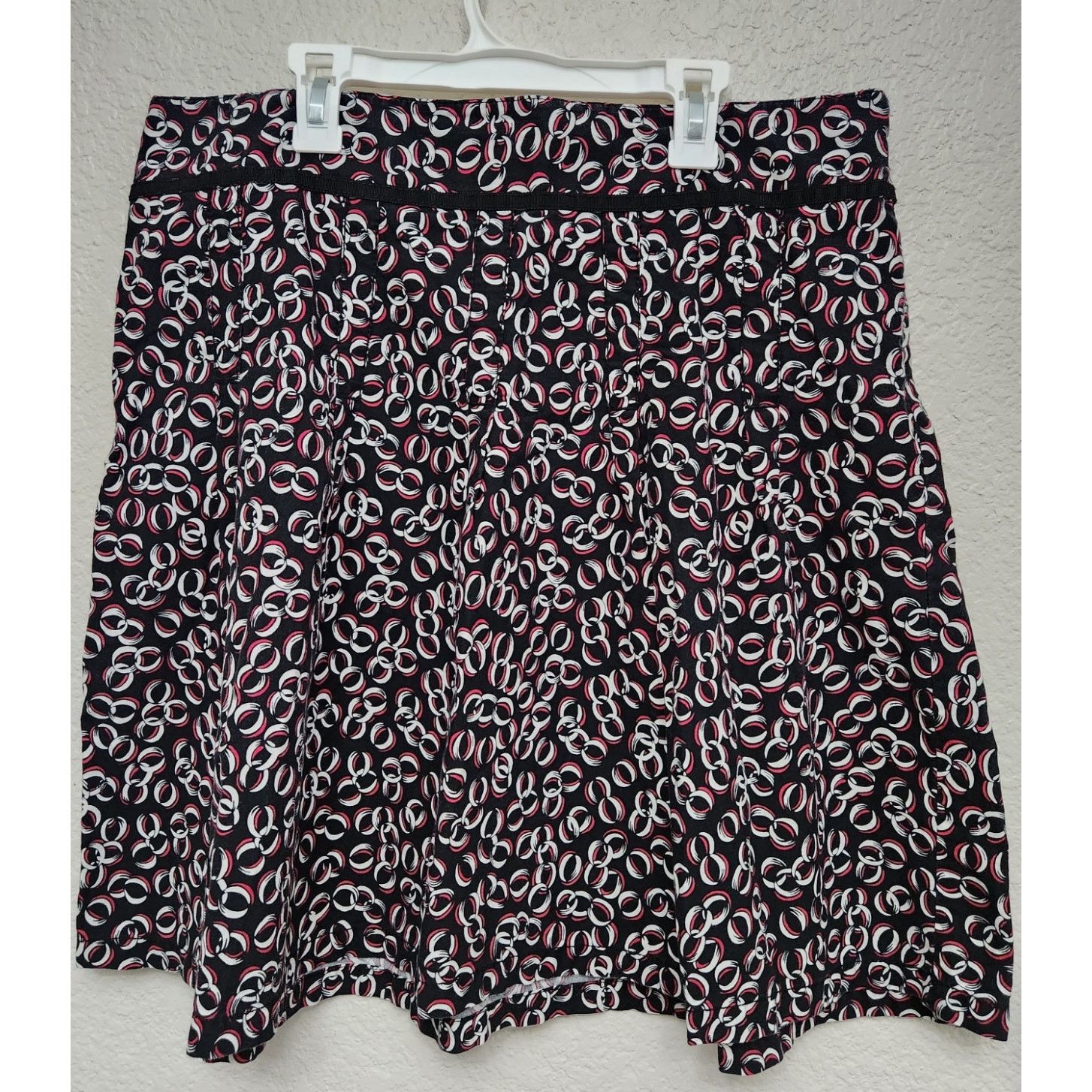 Other Loft Black Red White Geo Print A Line Mini Skirt 12 Size 34" / US 12 / IT 48 - 1 Thumbnail