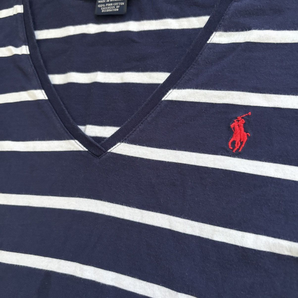 Ralph Lauren Sport Ralph Lauren Sport Navy White T Shirt Vintage Striped XL Size 32" / US 10 / IT 46 - 2 Thumbnail