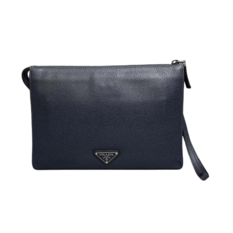Prada Prada Leather Logo Clutch Size ONE SIZE - 1 Thumbnail