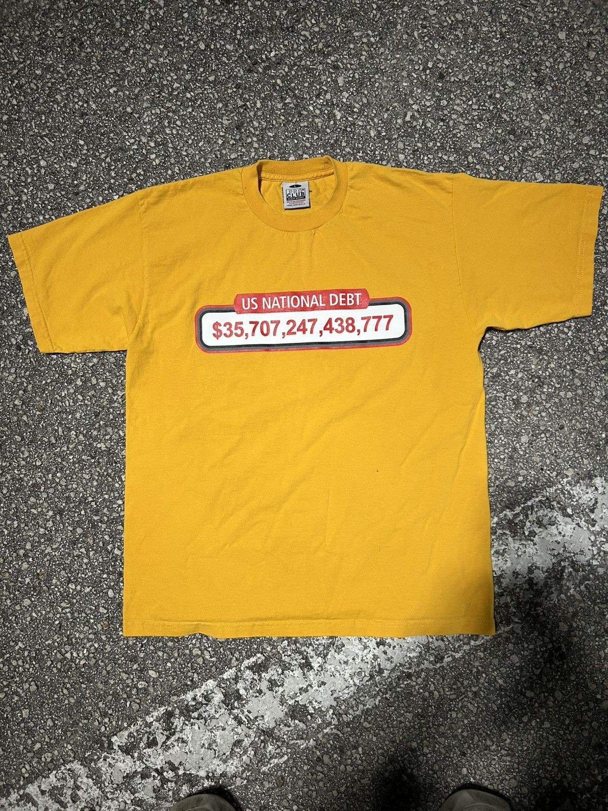 Other 1/1 Your World US Debt Clock yellow graphic t tee shirt Size US L / EU 52-54 / 3 - 1 Thumbnail