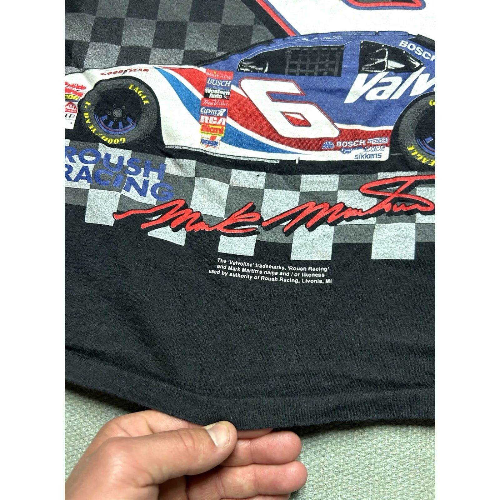 Tultex VINTAGE Mark Martin nascar racing Valvoline black cotton T-Shirt - Tultex Large Mens Size US L / EU 52-54 / 3 - 3 Thumbnail