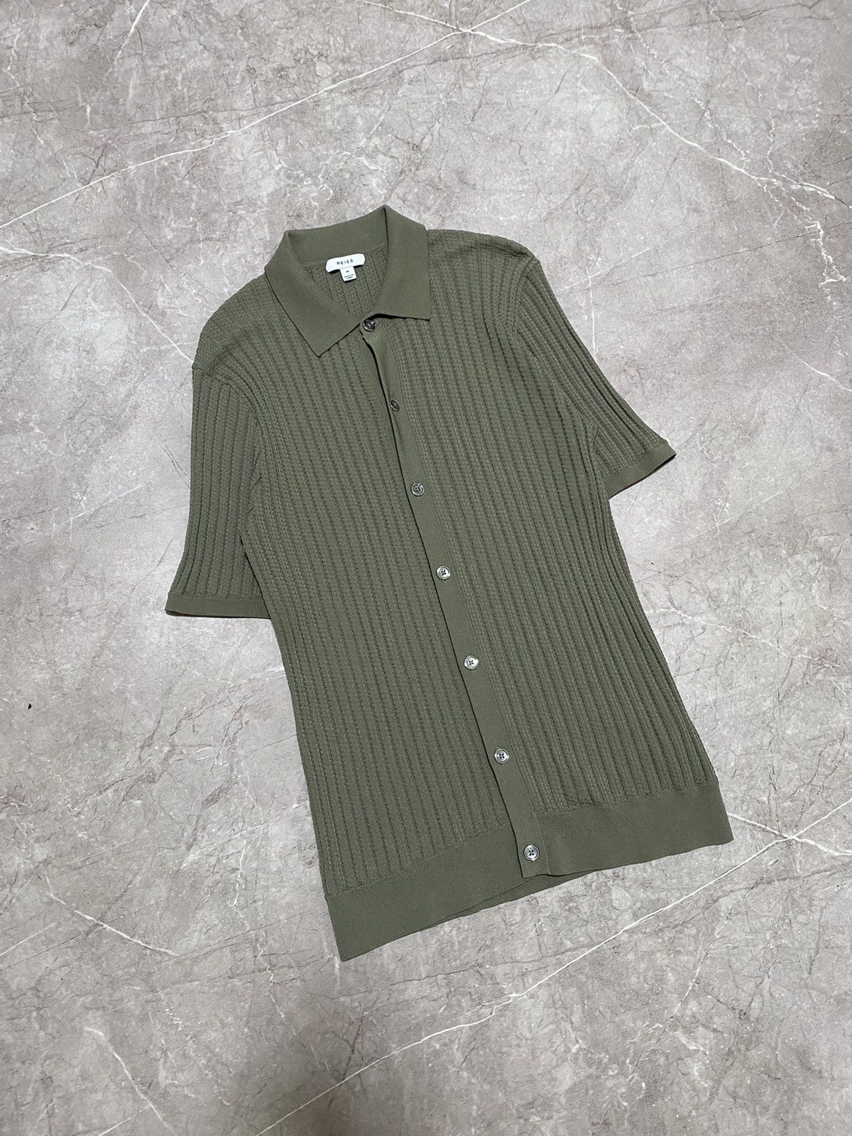 Reiss Rare Reiss 3/4 Sleeve Button Up Cardigan Viscose Khaki Size M / US 6-8 / IT 42-44 - 1 Thumbnail