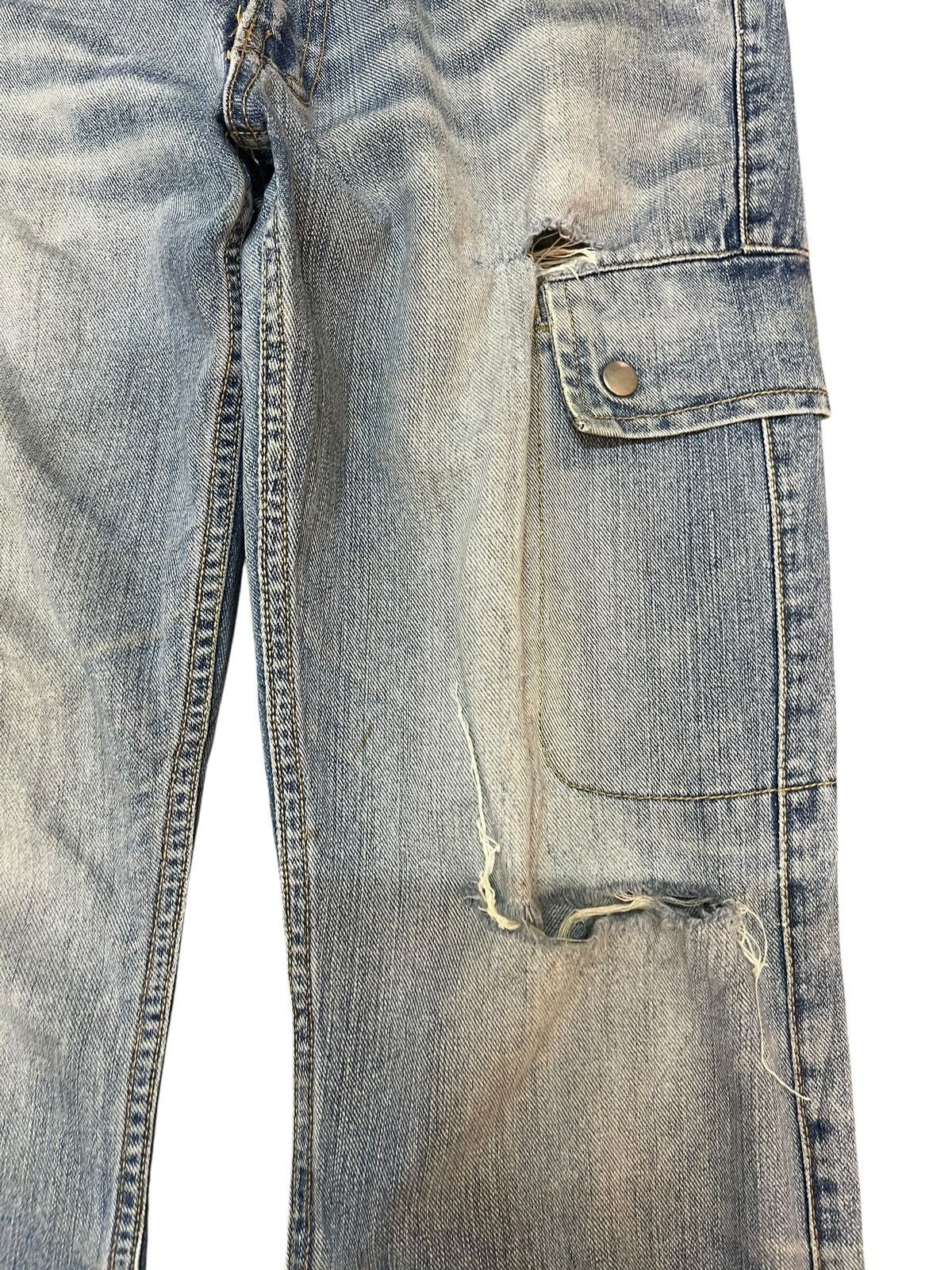 Le Grande Bleu (L.G.B.) Vintahe Jorge Martin Multipocket Cargo Distressed Jeans Size US 30 / EU 46 - 6 Thumbnail