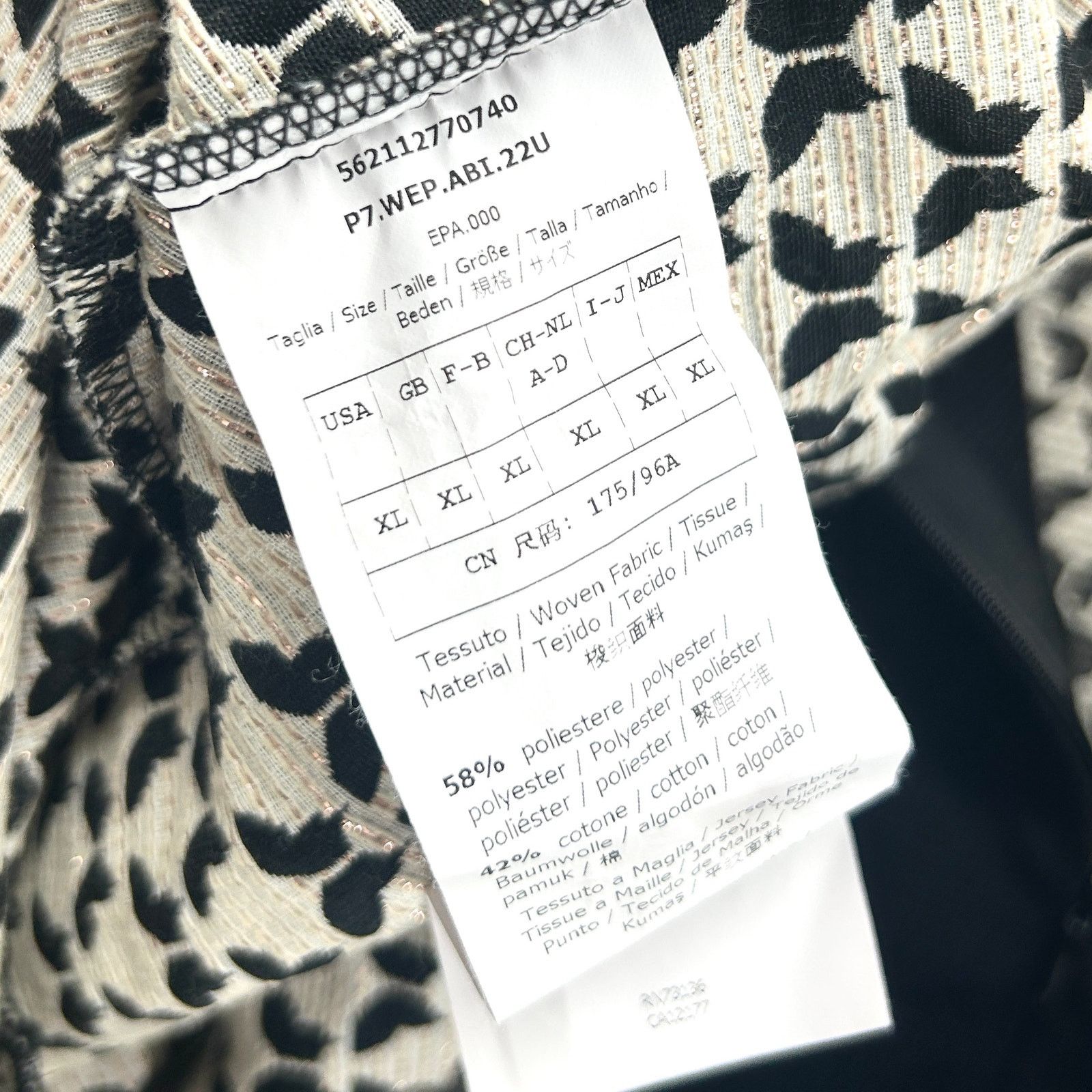 Max Mara Weekend Max Mara Black Cream Butterfly Jacquard Shift Dress Size XL / US 12-14 / IT 48-50 - 8 Thumbnail