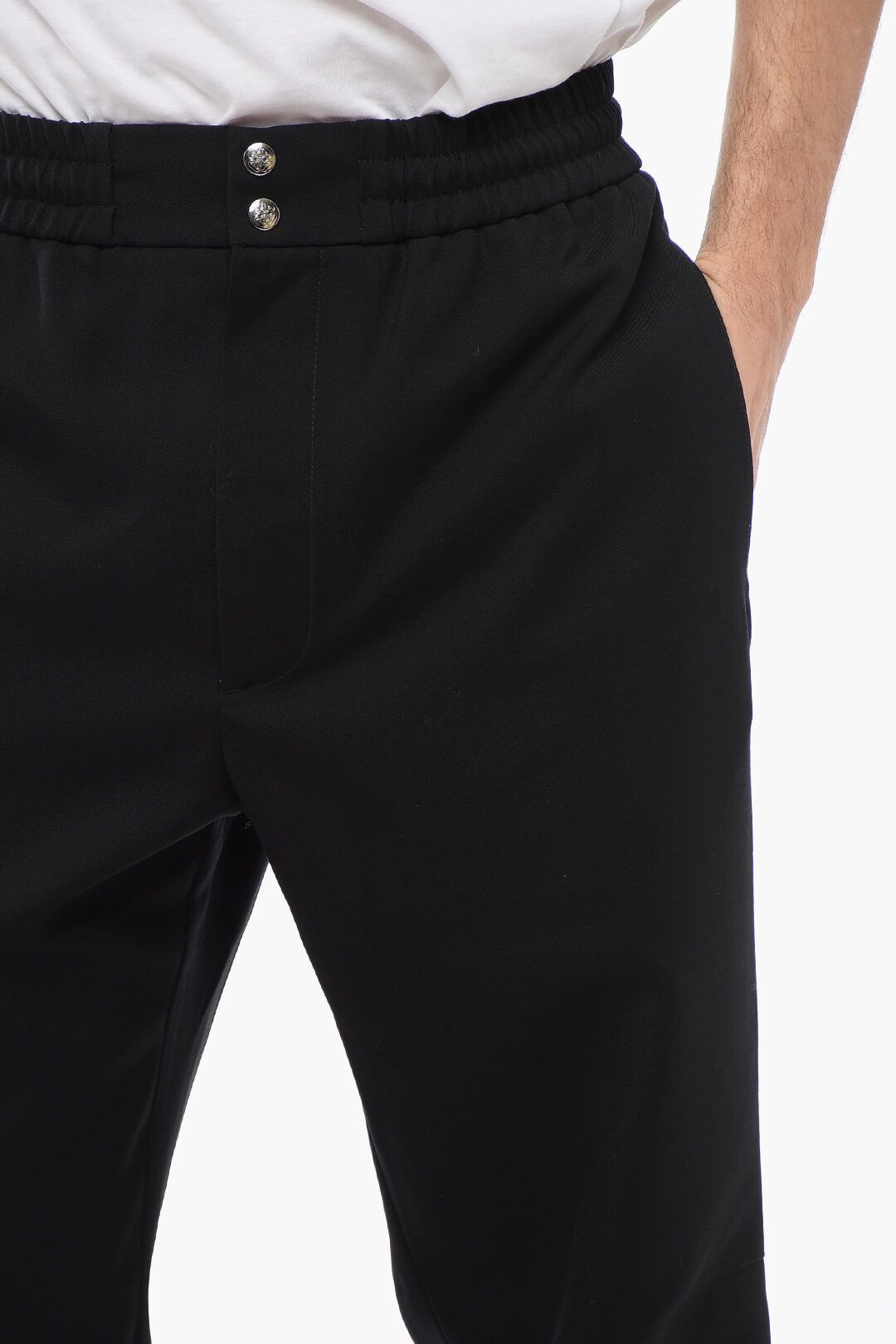 Alexander McQueen og1mm0925 Wool Cuffed Pant in Black Size US 32 / EU 48 - 3 Thumbnail