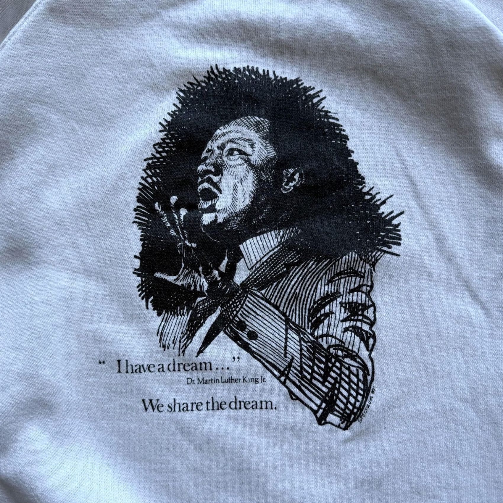 Vintage VINTAGE MLK Sweatshirt Crewneck I Have A Dream Mens XL White Fleece USA Graphic Size US XL / EU 56 / 4 - 4 Thumbnail
