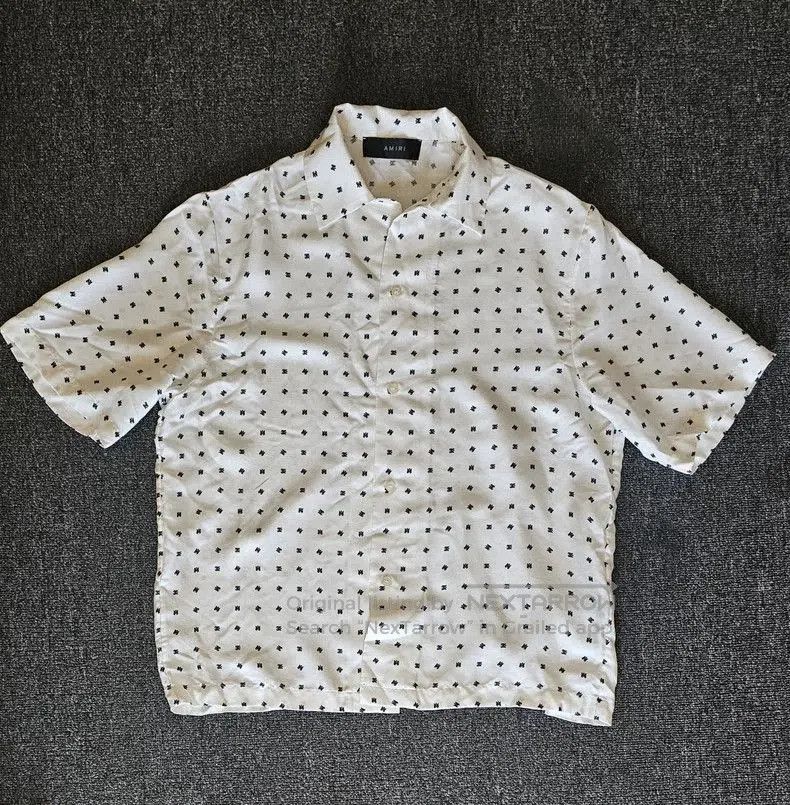 Amiri Amiri Men's Silk Short Sleeve Logo Shirt. Size US L / EU 52-54 / 3 - 1 Thumbnail