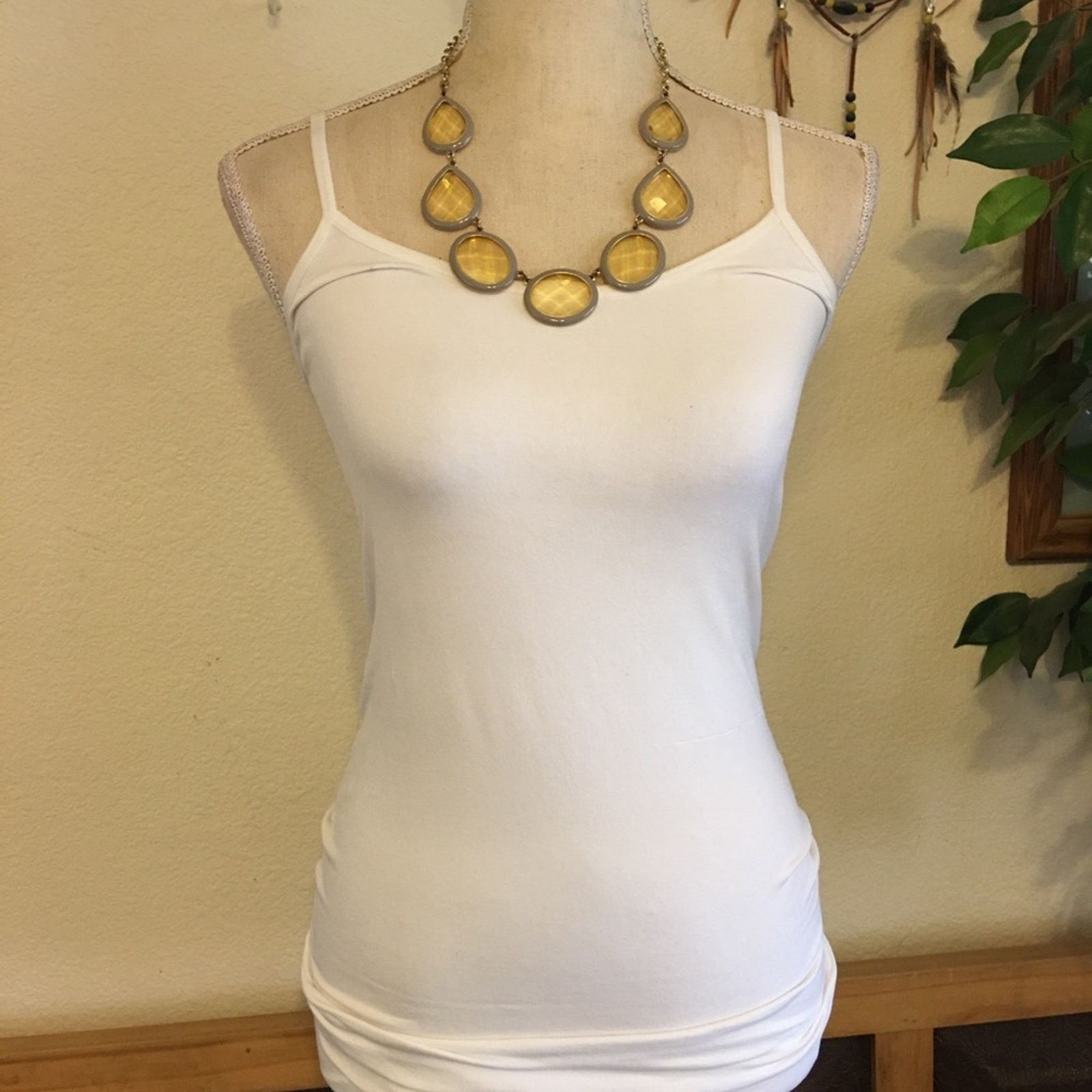 Jewelry Large faceted golden glass stone necklace Size ONE SIZE - 4 Thumbnail