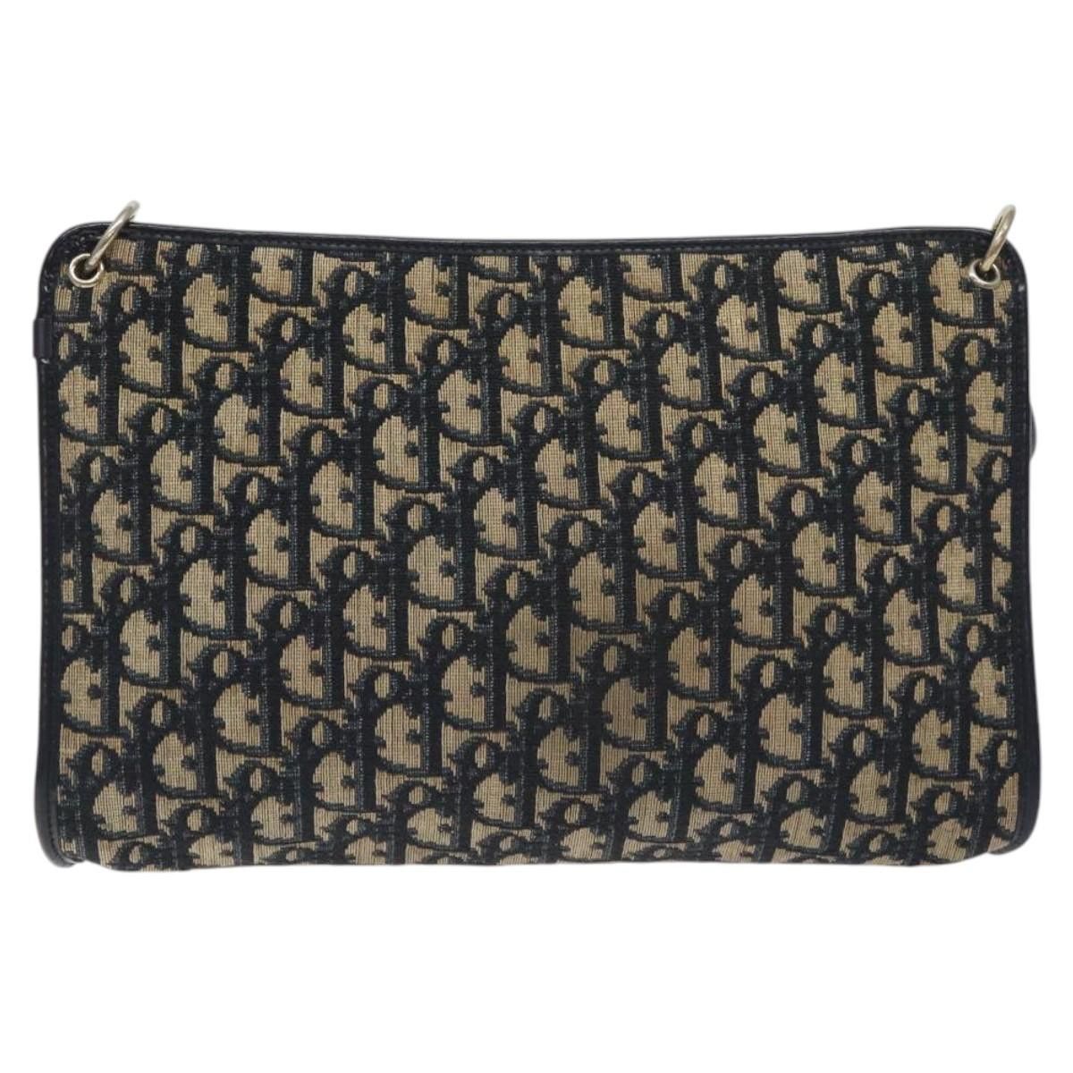 Dior DIOR Trotter Canvas Shoulder Bag Navy Gold Size ONE SIZE - 3 Thumbnail