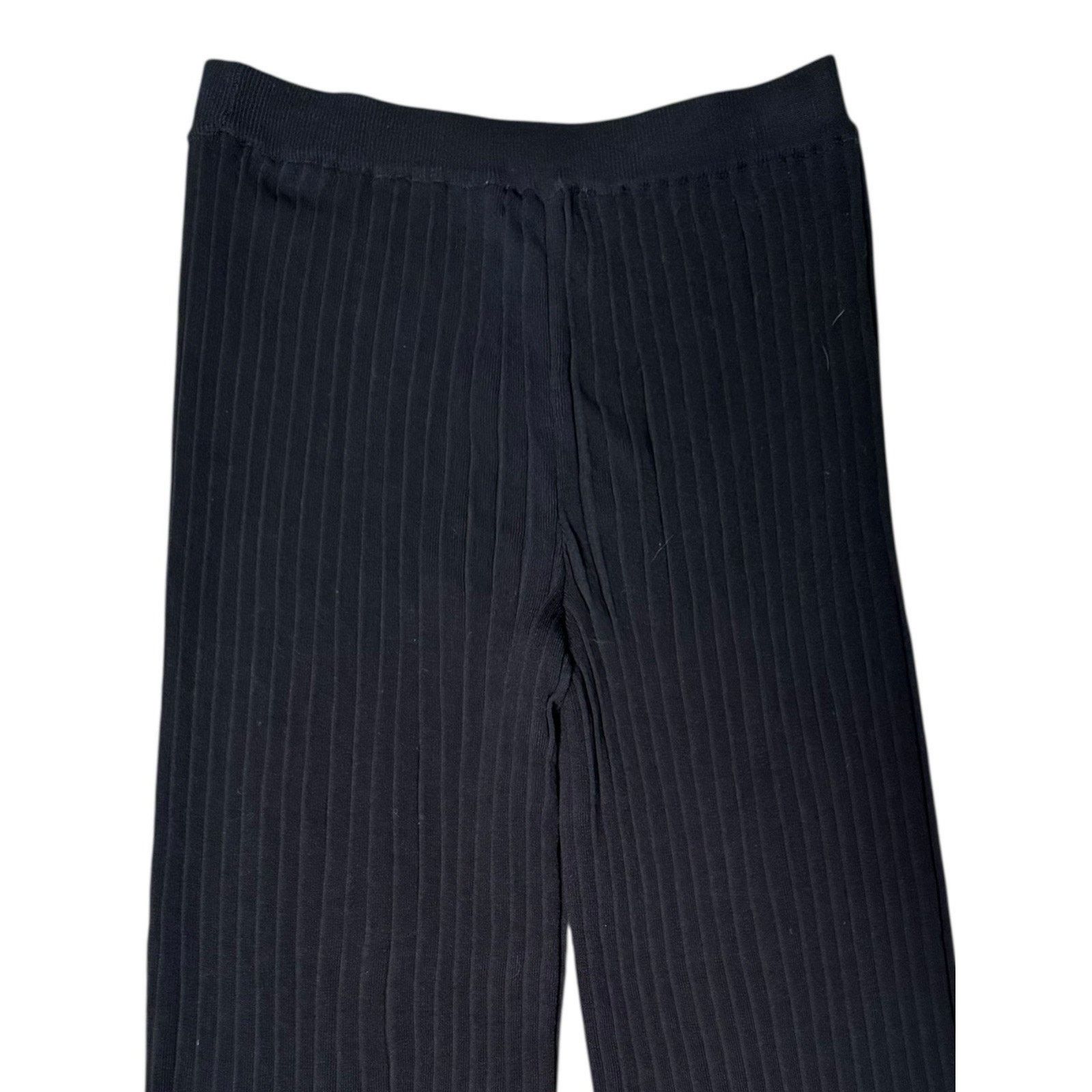Other Guardaroba NEW Knife Pleat Ribbed Knit Pants Black Size 28" / US 6 / IT 42 - 2 Thumbnail