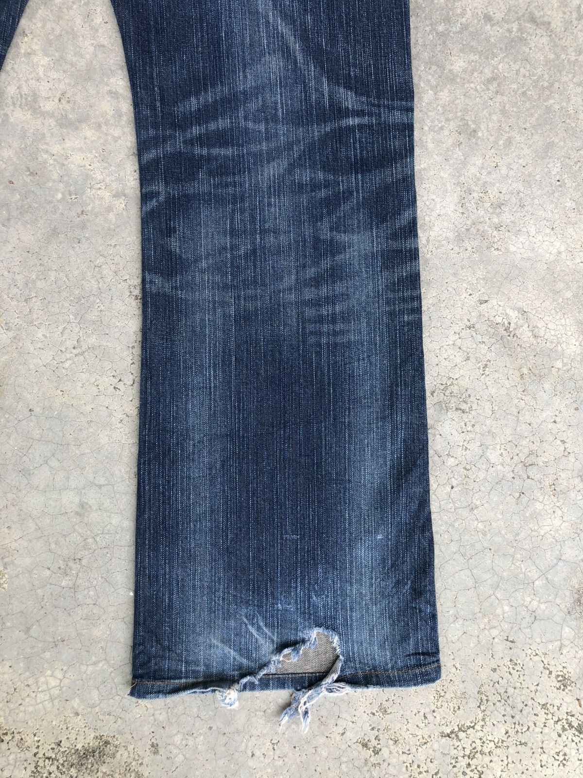 If Six Was Nine Japanese Edwin Flared Jeans Distressed Back Buckle Size US 34 / EU 50 - 12 Thumbnail