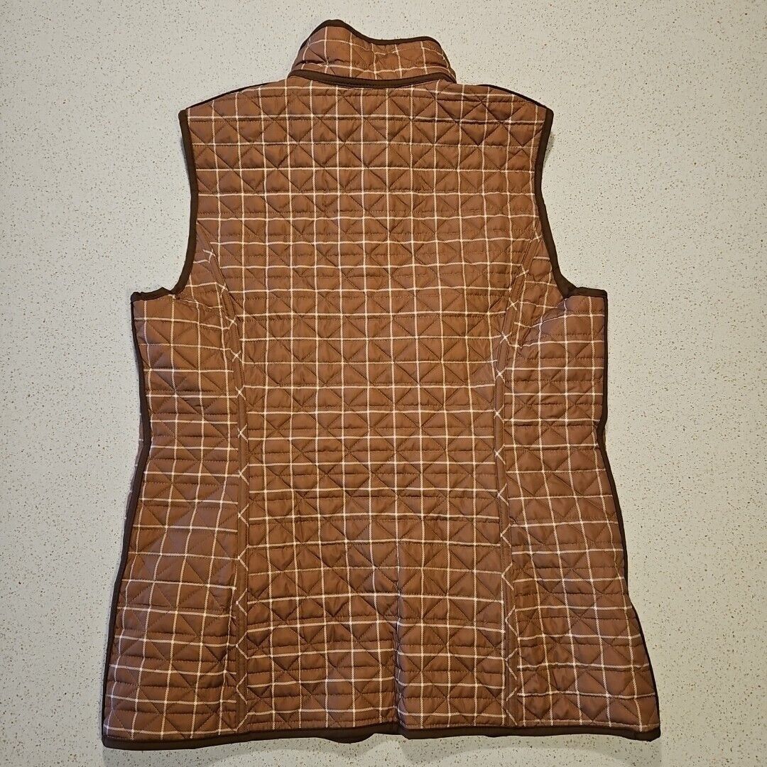 Lands' End Lands End Reversible Vest Womens M Brown Plaid Diamond Prima Size M / US 6-8 / IT 42-44 - 4 Thumbnail