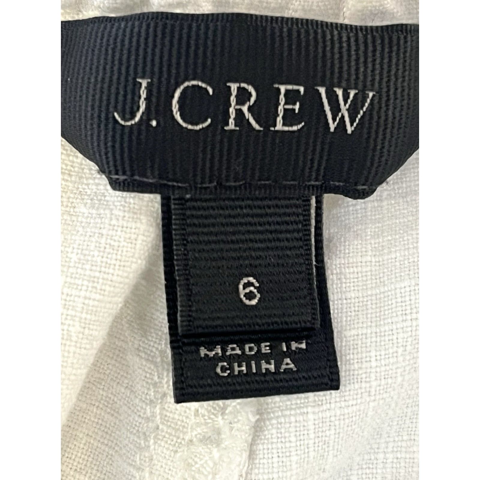 J.Crew J.CREW Women’s 6 Seaside Linen Lyocell Jogger Pants White Elastic Waist Tapered Front Flat Front Knit Pockets Light Comfort Easy Care Size 28" / US 6 / IT 42 - 7 Thumbnail