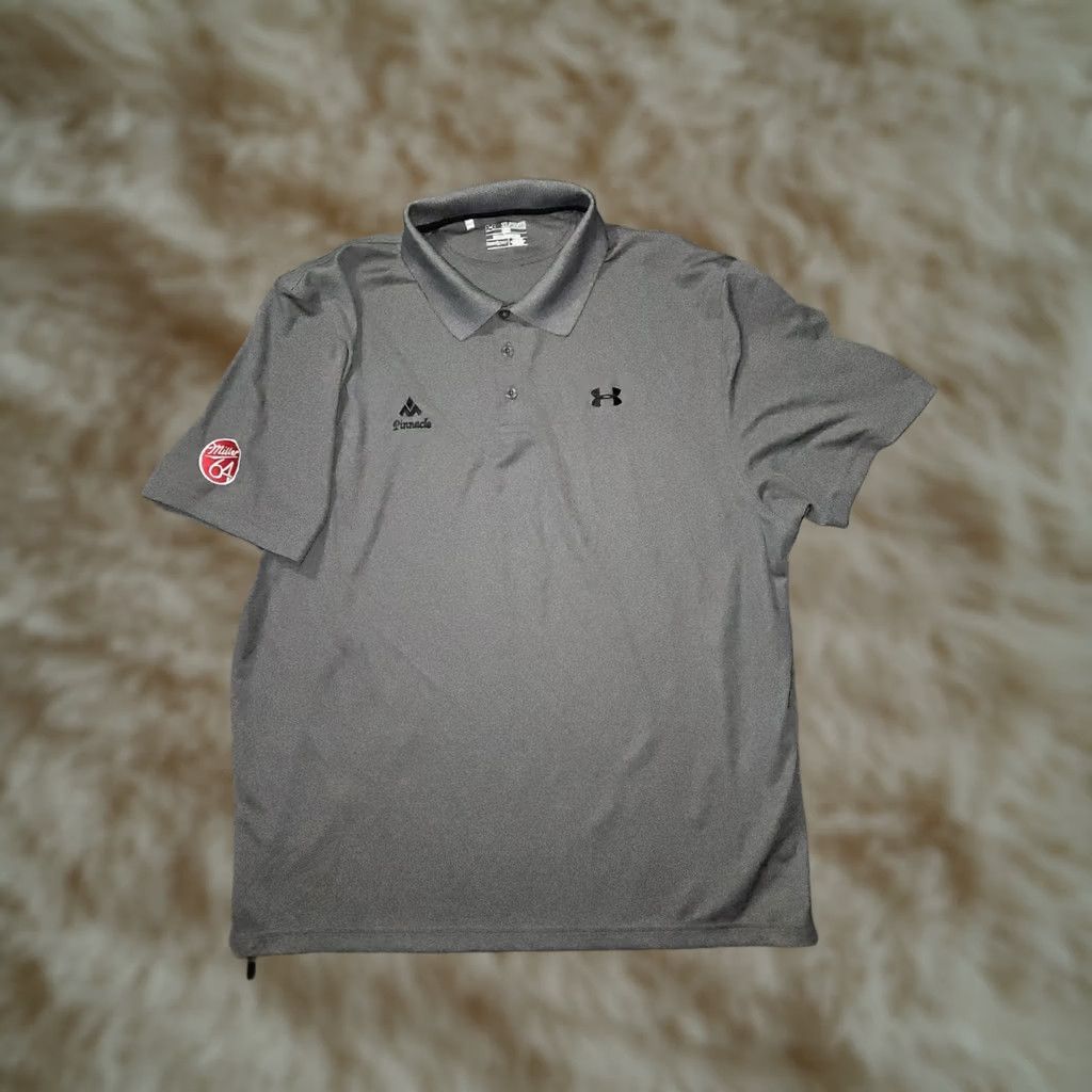 Under Armour Under Armour Polo Shirt Men XXL Gray HeatGear Embroidered Logo Golf Casual Short Sleeve Collared Tee Style MENS Size US XXL / EU 58 / 5 - 1 Thumbnail