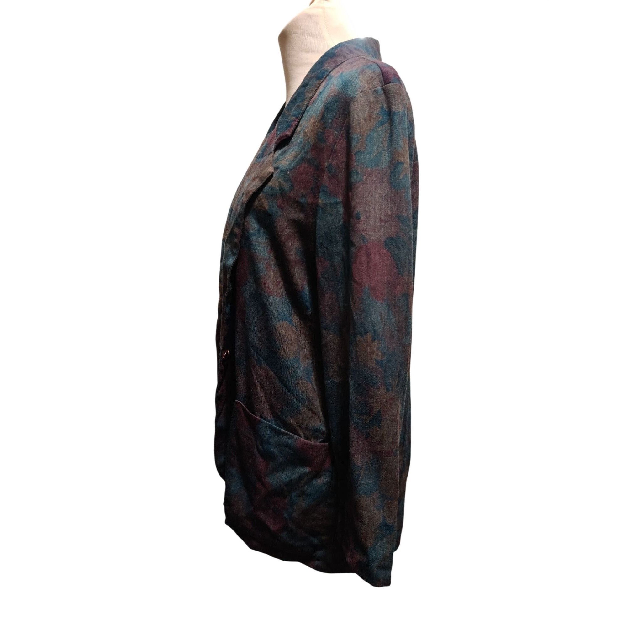 Vintage Tofy Size 8 Vintage Floral Oversized Blazer Jacket Grunge Co Size M / US 6-8 / IT 42-44 - 9 Thumbnail