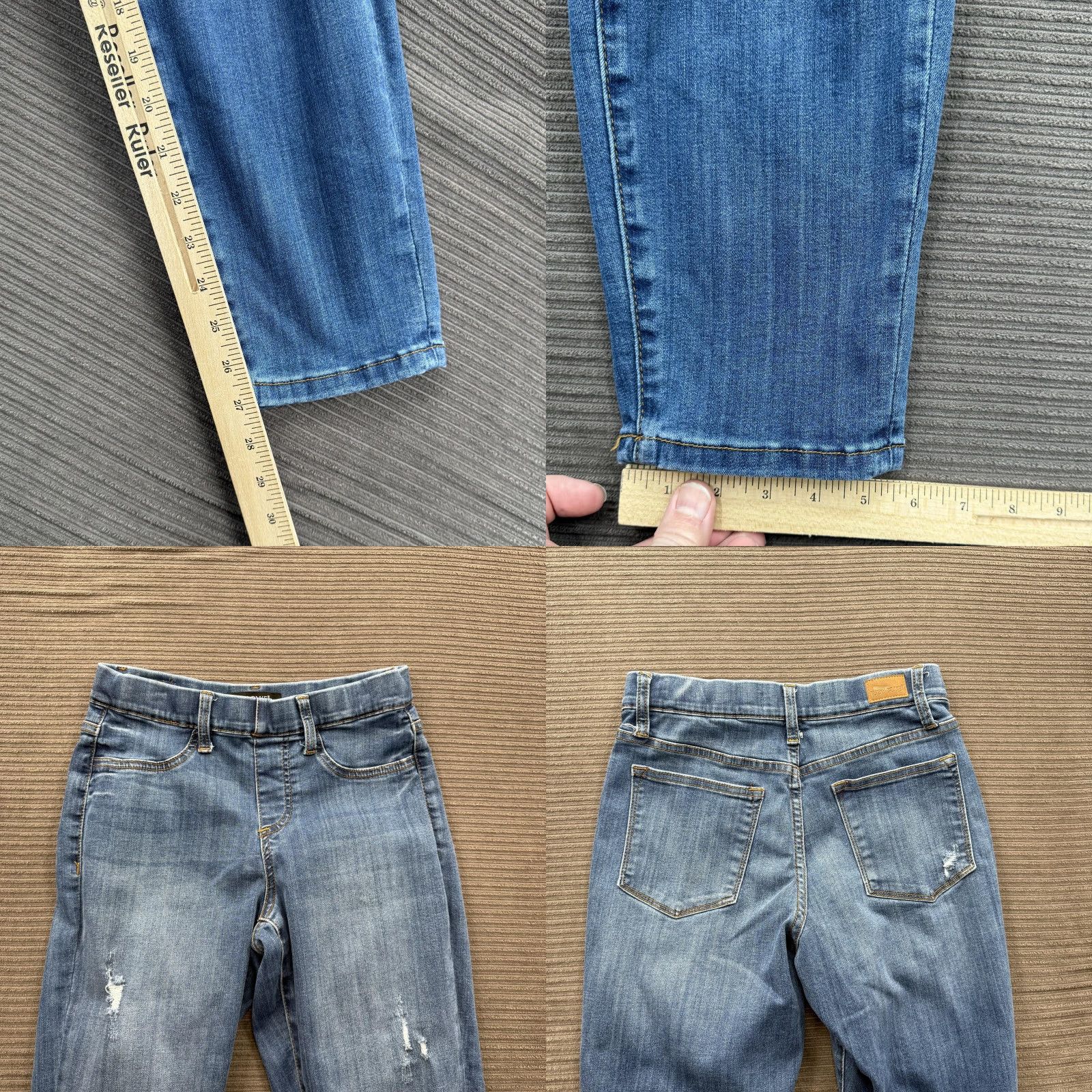 Denime Judy Blue Jeans Womens 5 27 Blue Boyfriend Fit Distressed Stretch Denim Casual Jeans Size 27" / US 4 / IT 40 - 8 Thumbnail
