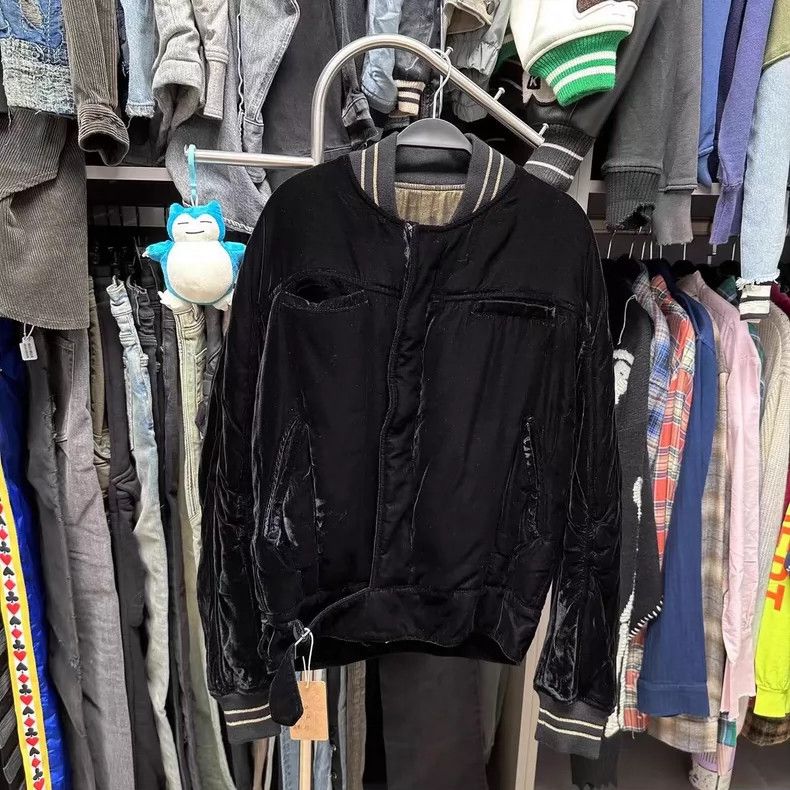 haider ackermann Black gold velvet jacket