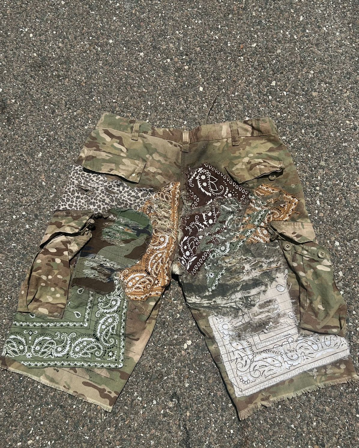 Other Boro Sashiko Patchwork Vintage Army Camo Shorts Jorts Size US 32 / EU 48 - 2 Thumbnail
