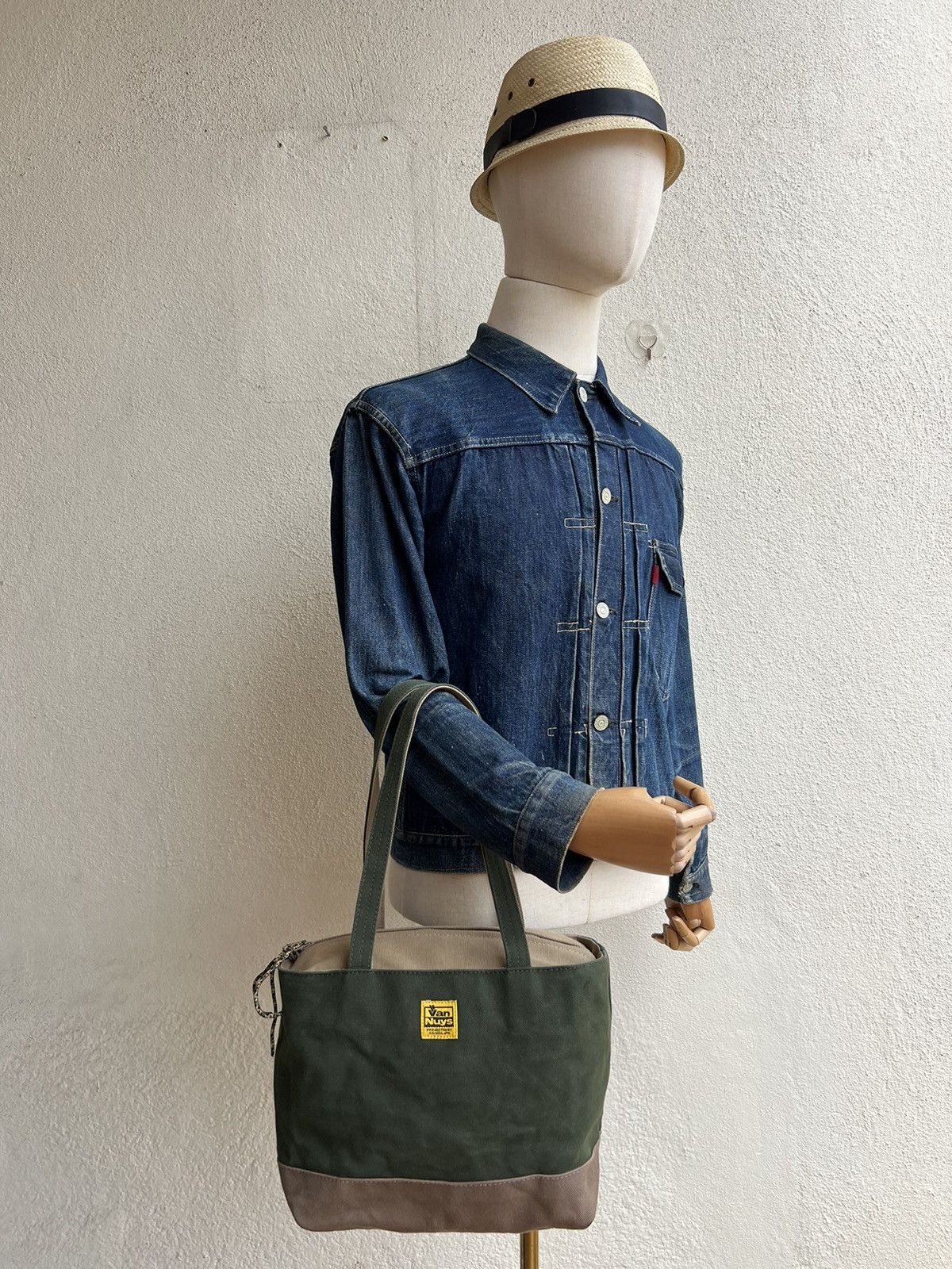 Vintage Van Nuys Japan Waxed Canvas Cotton Mini Tote Bag Size ONE SIZE - 20 Thumbnail