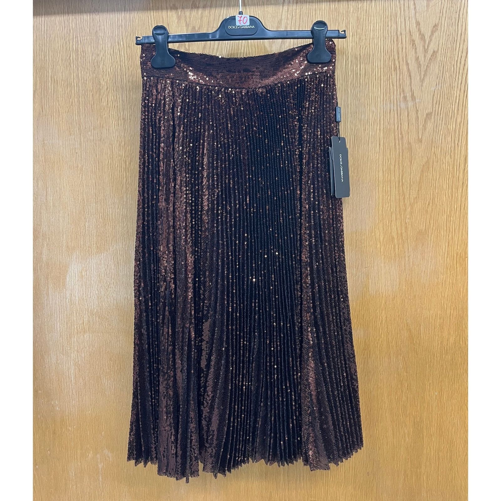 Dolce & Gabbana Dolce & Gabbana Bronze Sequin Pleated Long Skirt IT 36 Size 25" / US 0 / IT 36 - 8 Thumbnail