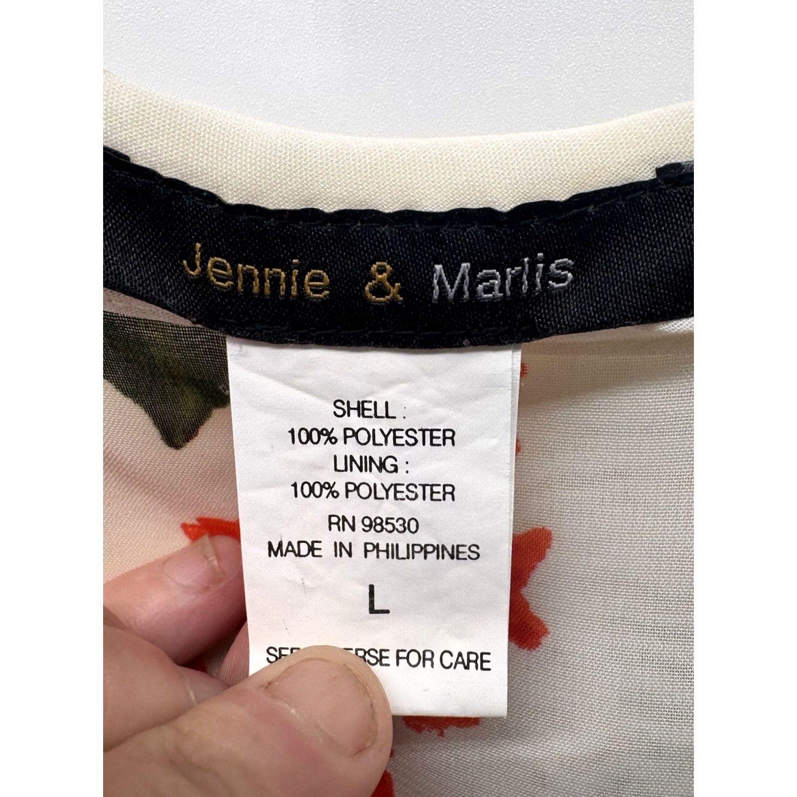 Gildan Jennie & Marlis Blouse Women L White Floral Lined Short Sleeve Pullover Casual Size L / US 10 / IT 46 - 6 Thumbnail